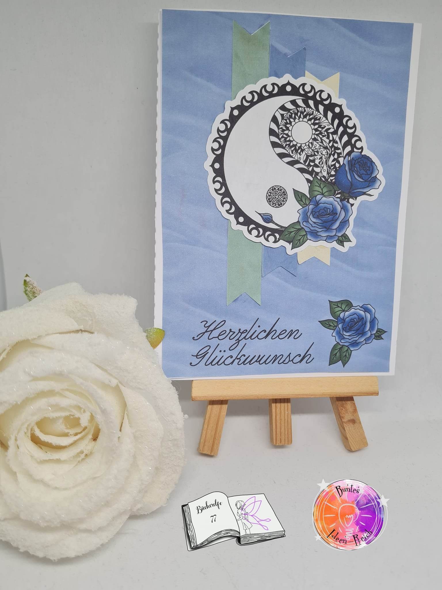 Plotterdatei Yin und Yang mit Rosen Sublimation, Digistamp, Digipaper ! - Sewando