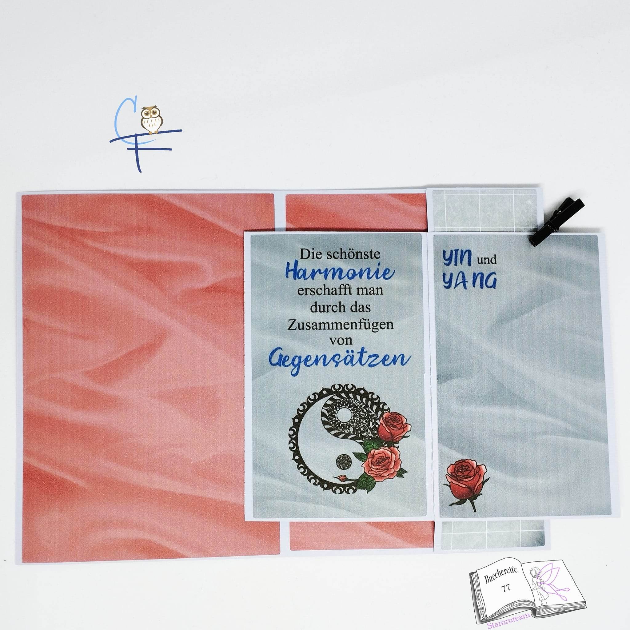 Plotterdatei Yin und Yang mit Rosen Sublimation, Digistamp, Digipaper ! - Sewando
