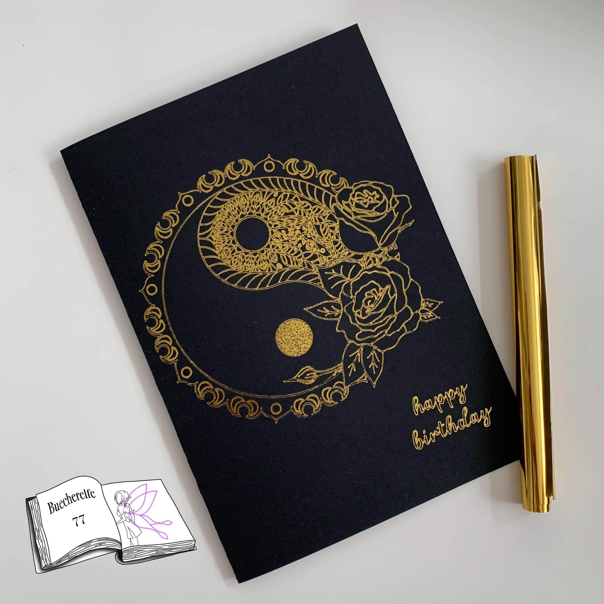 Plotterdatei Yin und Yang mit Rosen Sublimation, Digistamp, Digipaper ! - Sewando