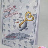 Digiset Herzschloss mit Schlüssel Plotterdatei, Sublimation, Digistamp, Digipaper - Sewando