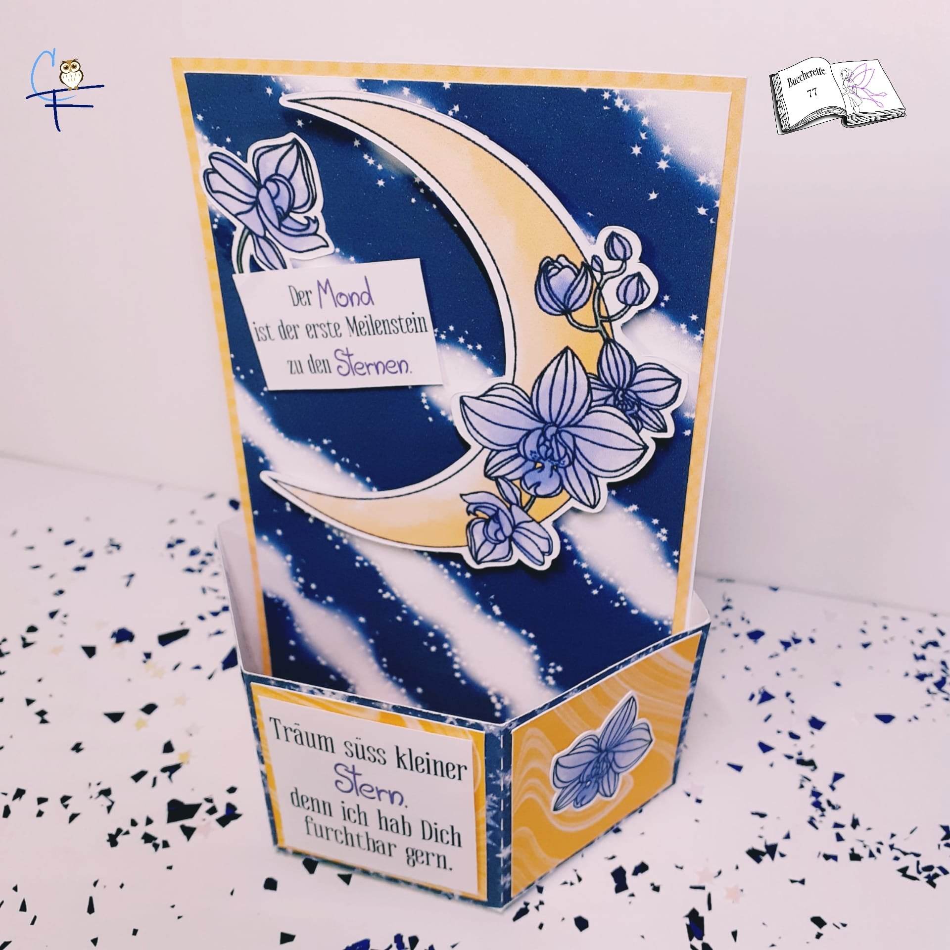 Digiset Blumenmond, Digistamp, Digipaper, Plotterdatei, Sublimation, Druck - Sewando