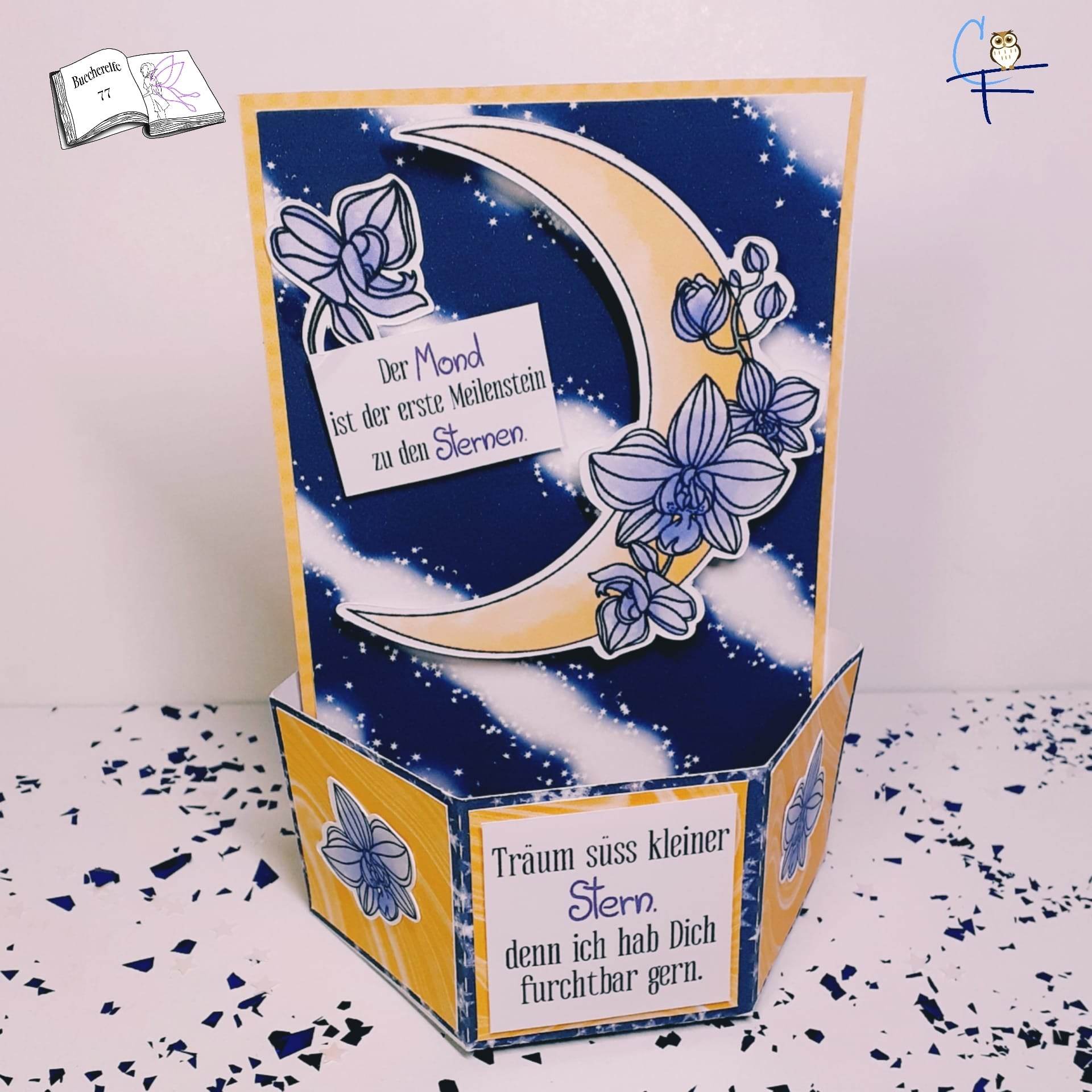 Digiset Blumenmond, Digistamp, Digipaper, Plotterdatei, Sublimation, Druck - Sewando