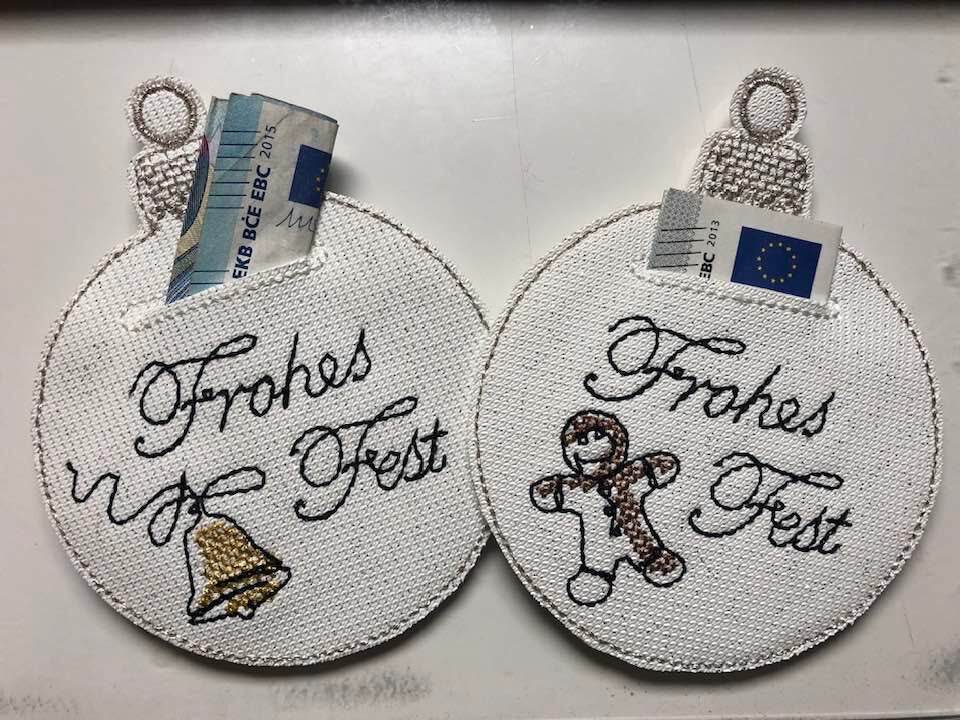 Stickdatei - Geldgeschenk Christbaumkugeln - Sewando