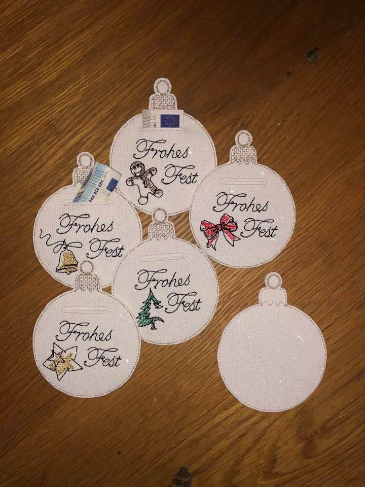 Stickdatei - Geldgeschenk Christbaumkugeln - Sewando