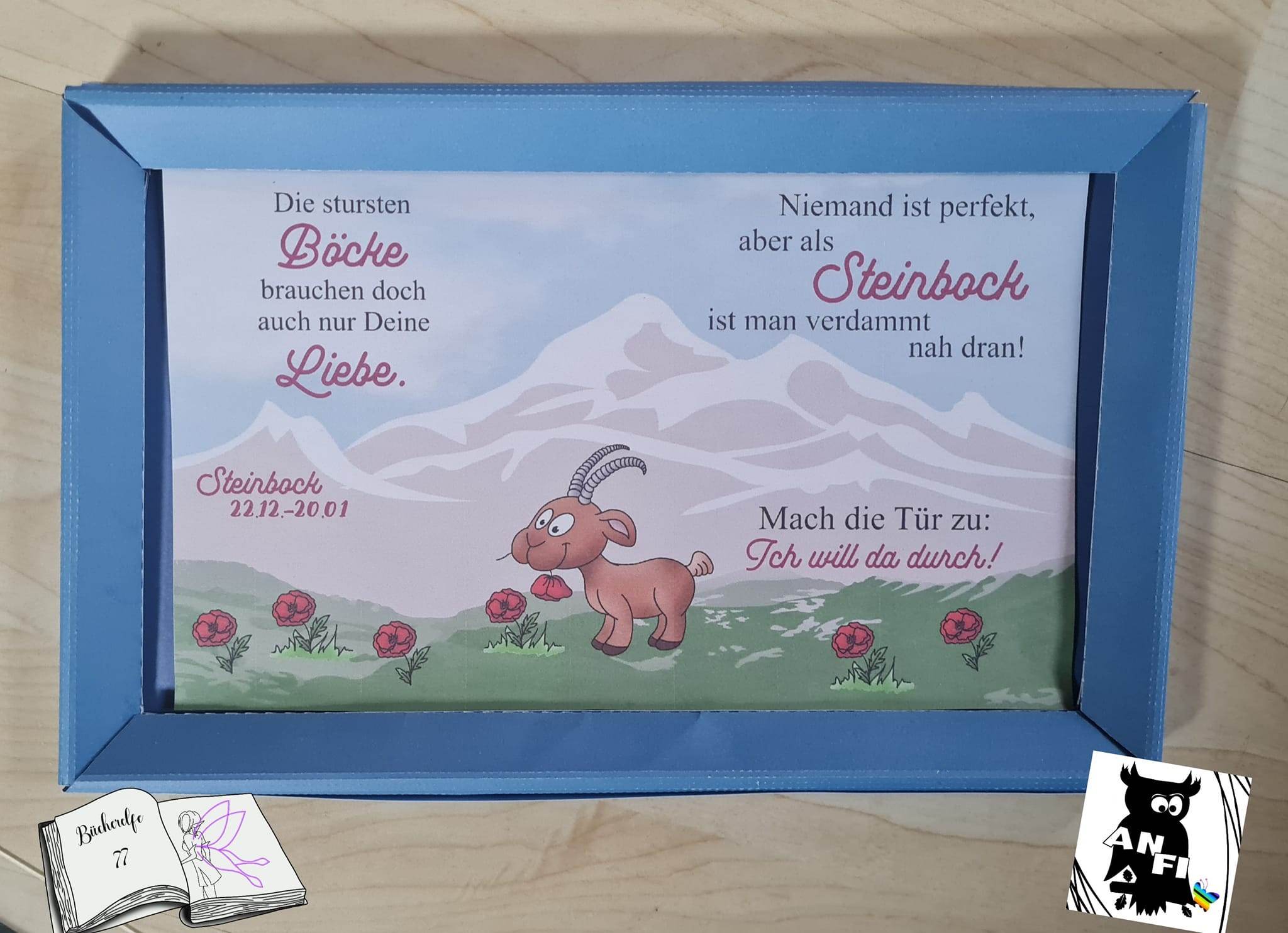 Plotterdatei Steinbock mit Mohn Sublimation, Digistamp, Digipaper ! - Sewando