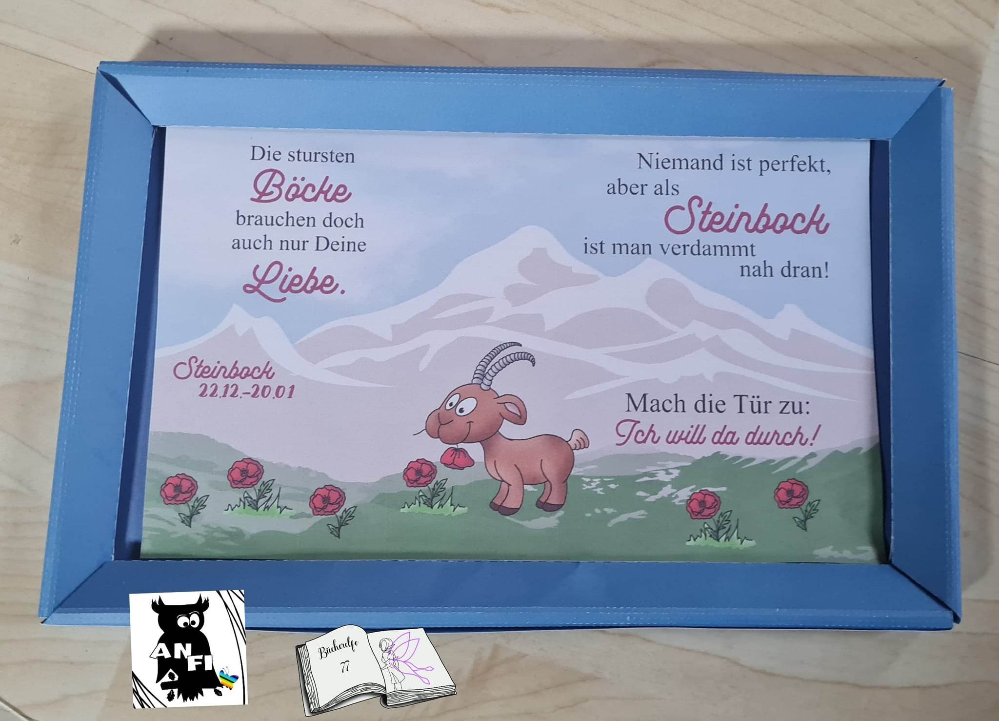 Plotterdatei Steinbock mit Mohn Sublimation, Digistamp, Digipaper ! - Sewando