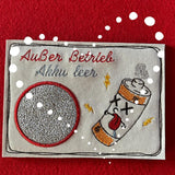 Stickdatei - Mugrug "Außer Betrieb - Akku leer"
