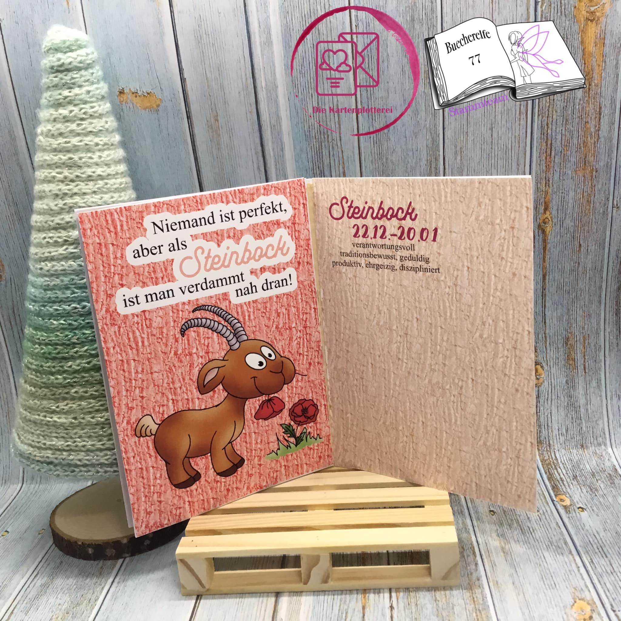 Plotterdatei Steinbock mit Mohn Sublimation, Digistamp, Digipaper ! - Sewando