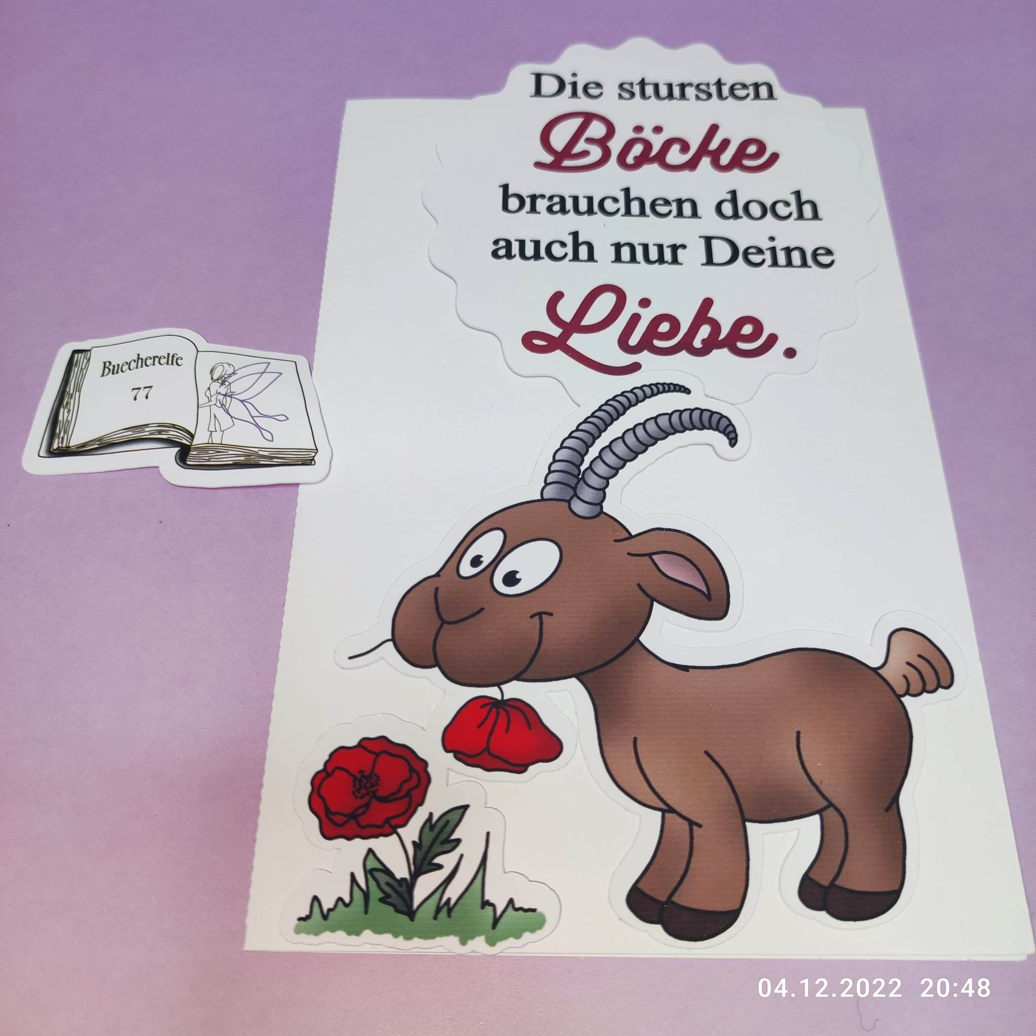 Plotterdatei Steinbock mit Mohn Sublimation, Digistamp, Digipaper ! - Sewando