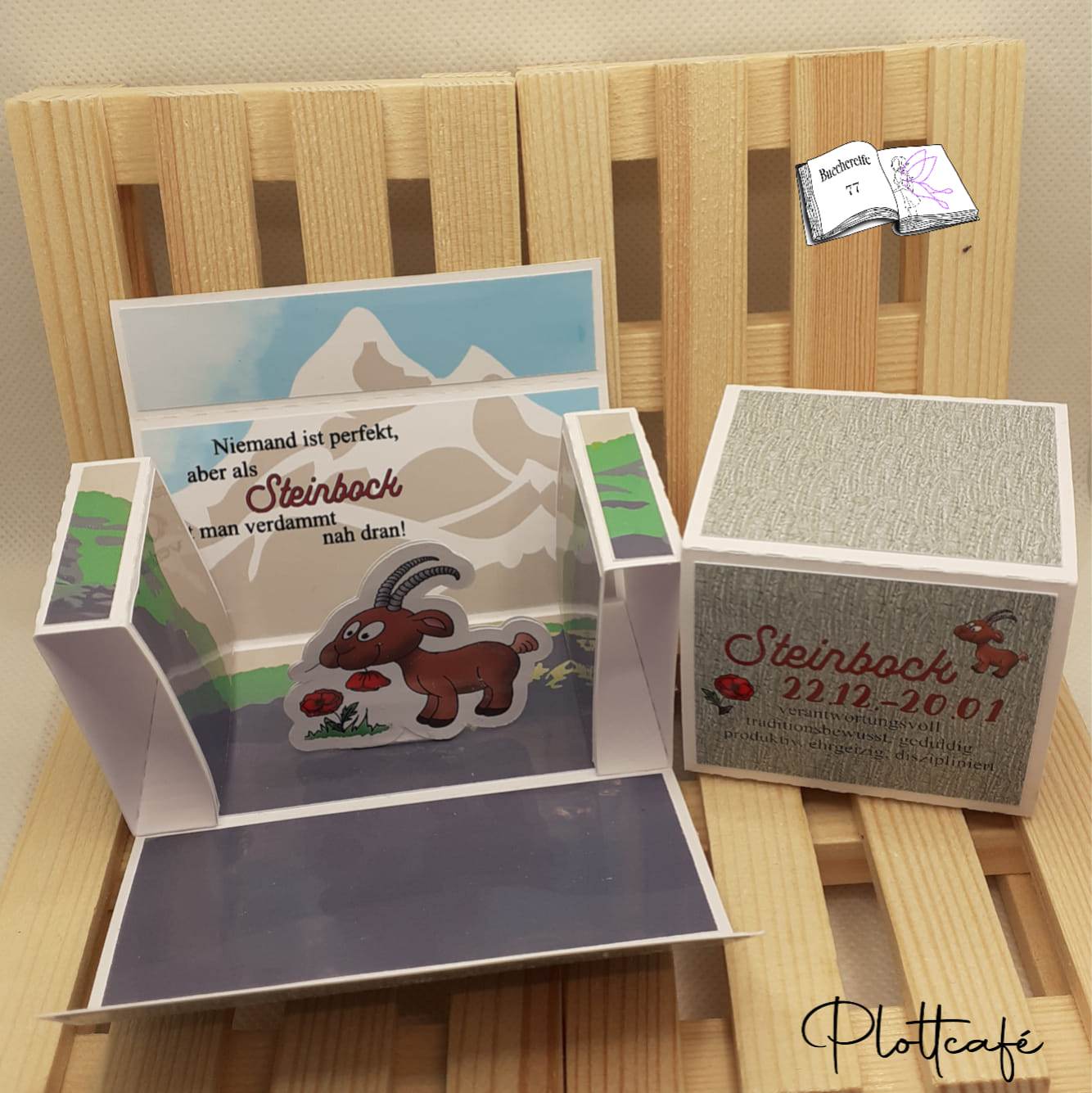 Plotterdatei Steinbock mit Mohn Sublimation, Digistamp, Digipaper ! - Sewando