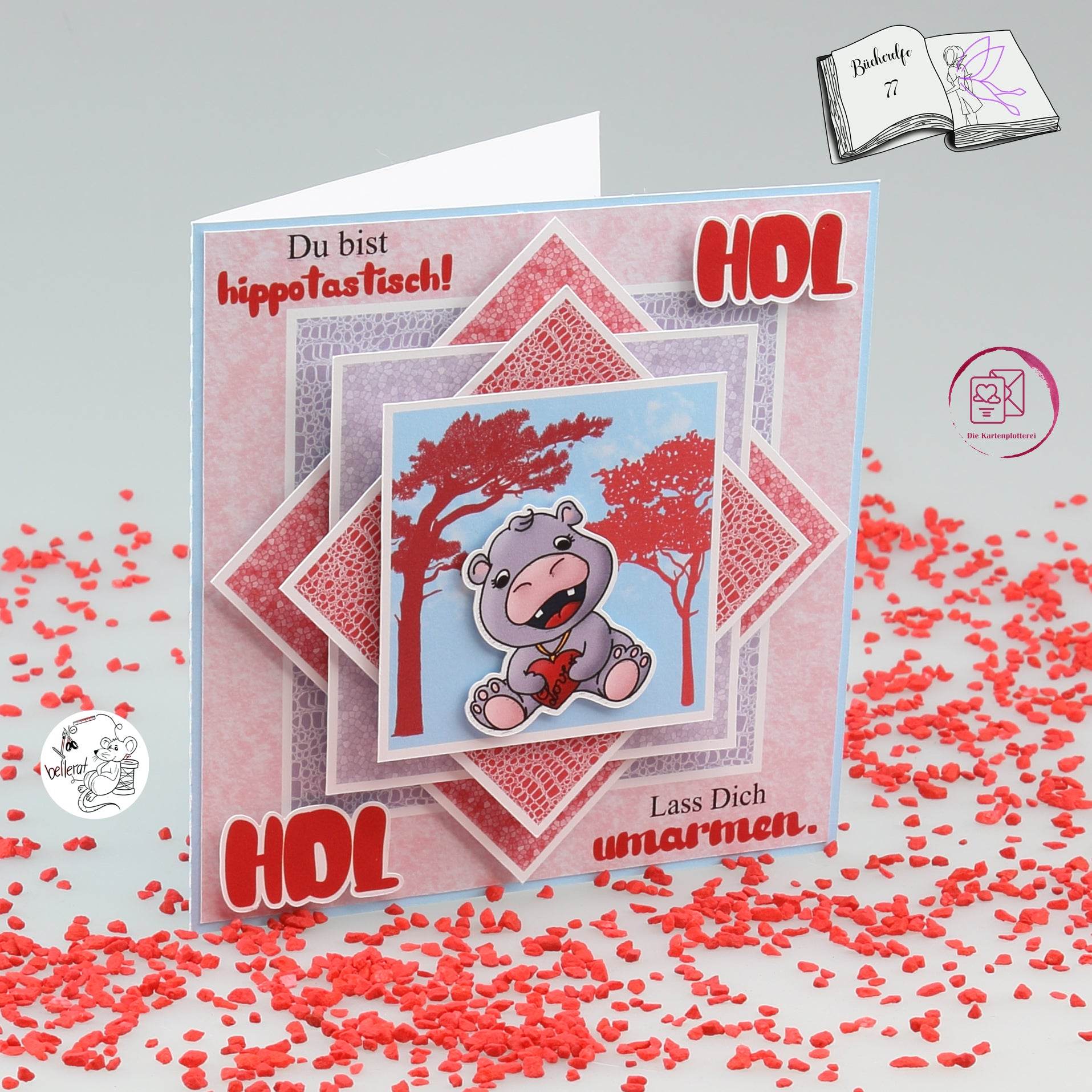 Digiset lovely hippo Plotten, Sublimation, Drucken, Digistamp, Digipaper - Sewando