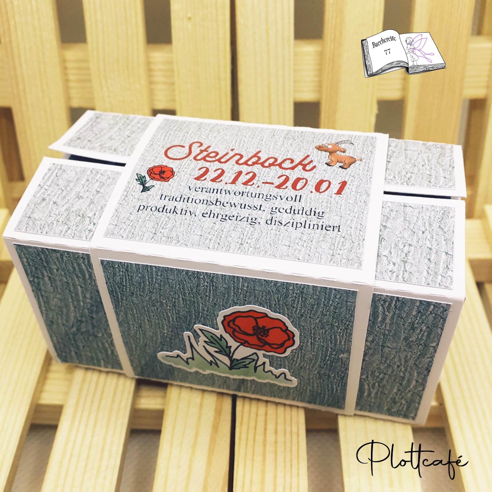 Plotterdatei Steinbock mit Mohn Sublimation, Digistamp, Digipaper ! - Sewando
