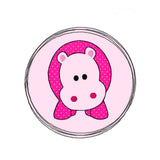 Stickdatei Doodle Button Nilpferd - Rahmen ab 10 cm x 10 cm, Redwork, Applikation, Tier, Aufnäher - Sewando