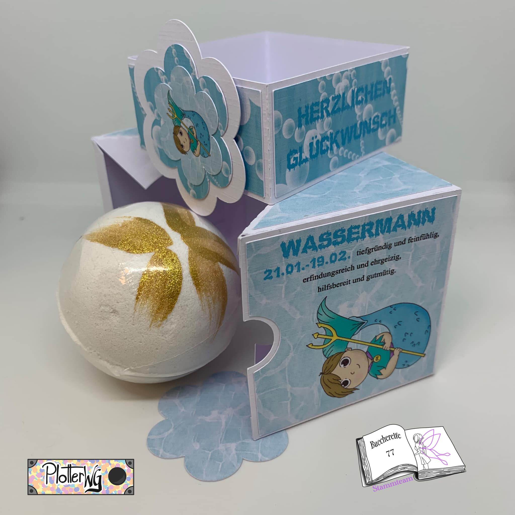 Plotterdatei Wassermann mit Anemone Sublimation, Digistamp, Digipaper ! - Sewando