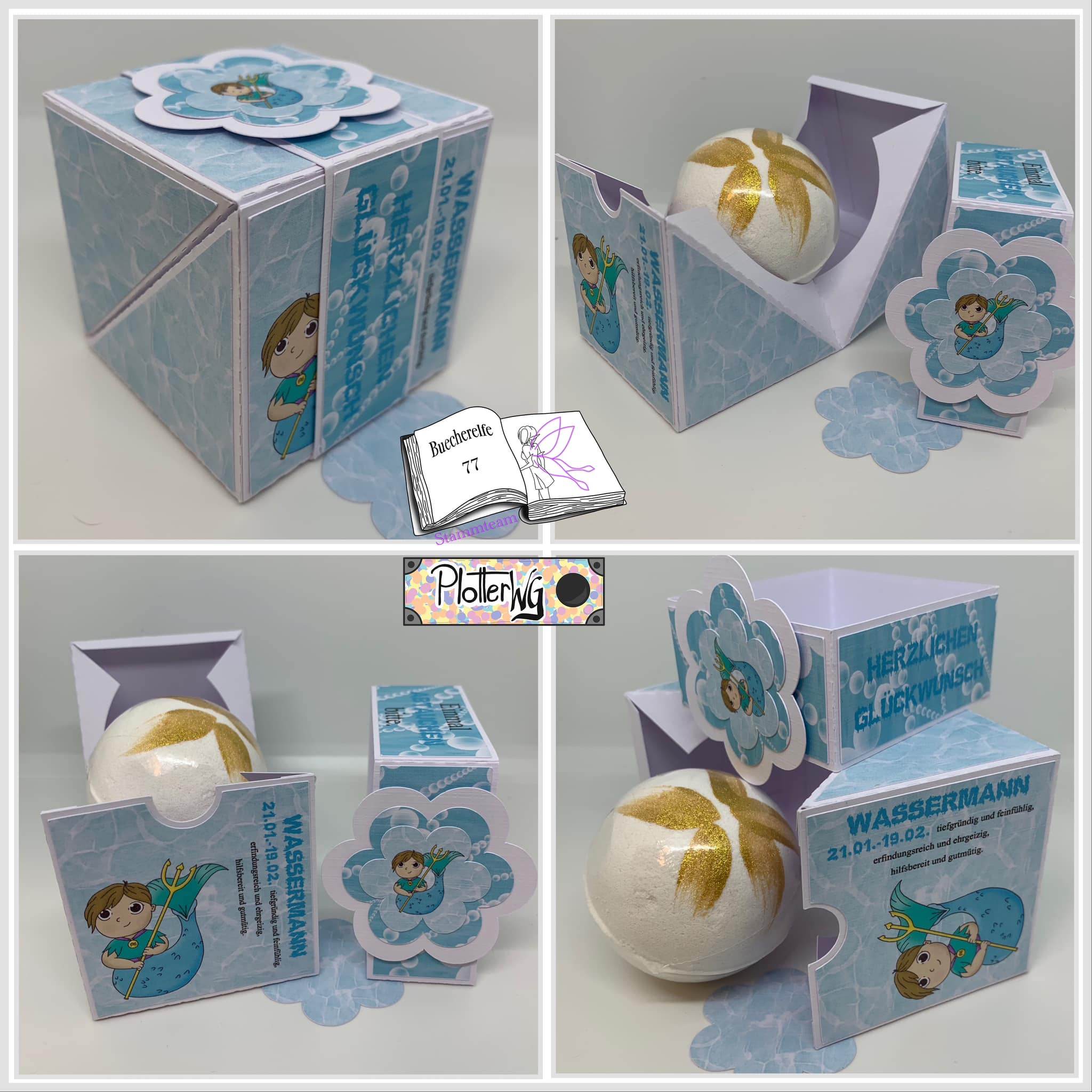 Digiset Wassermann mit Anemone Plotten, Sublimation, Digistamp, Digipaper ! - Sewando