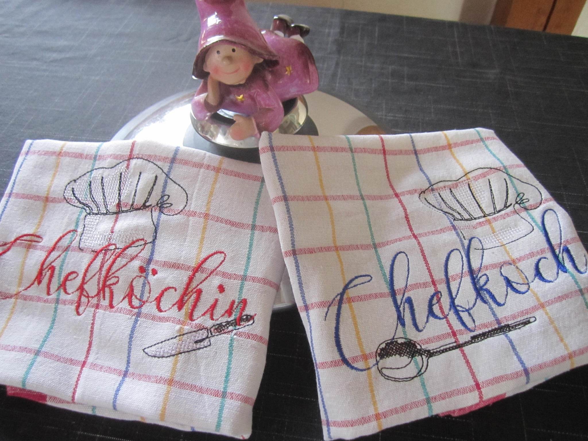 Stickdatei - 6 Motive für Schürzen / Geschirrtücher - Sewando