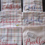 Stickdatei - 6 Motive für Schürzen / Geschirrtücher - Sewando