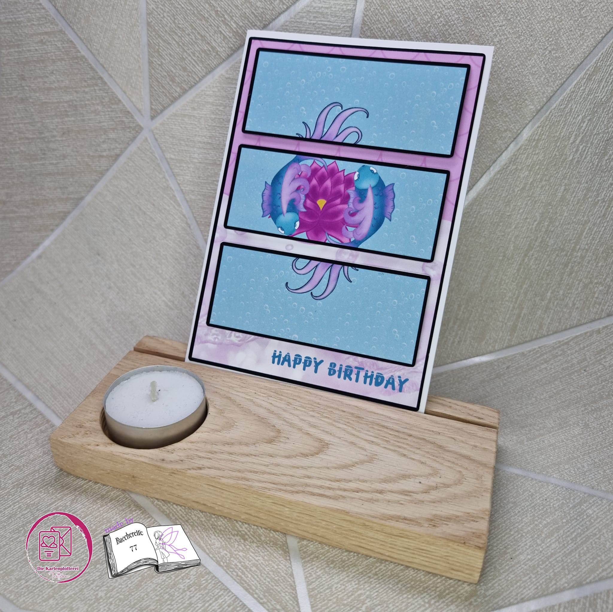 Plotterdatei Fische mit Seerose Sublimation, Digistamp, Digipaper - Sewando
