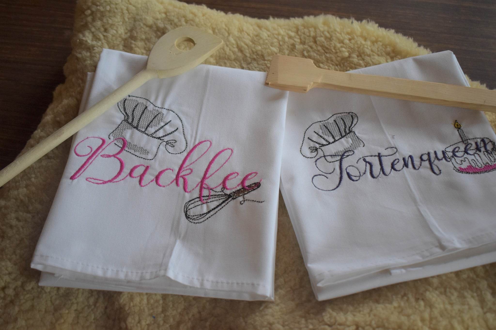 Stickdatei - 6 Motive für Schürzen / Geschirrtücher - Sewando