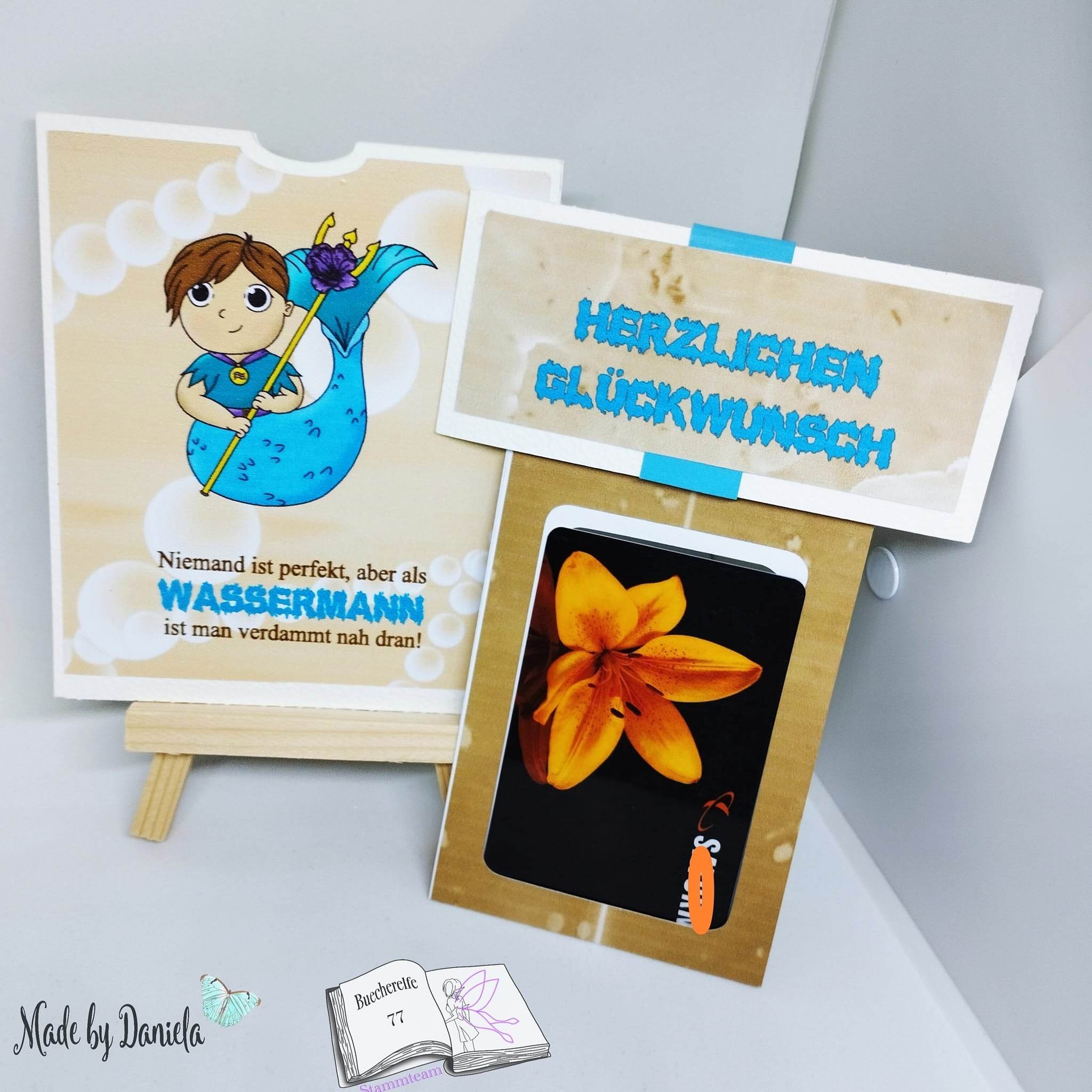 Plotterdatei Wassermann mit Anemone Sublimation, Digistamp, Digipaper ! - Sewando