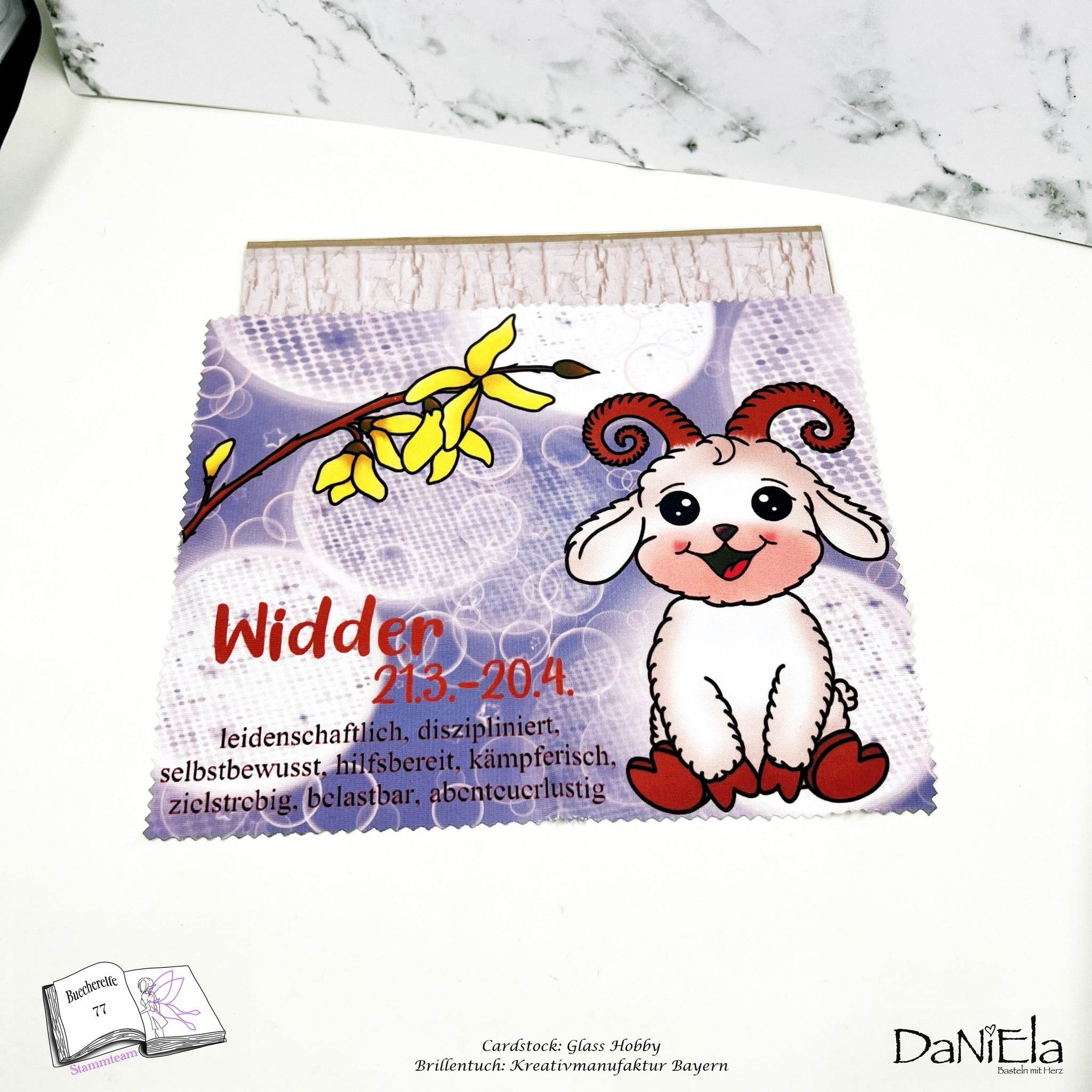 Plotterdatei Widder Willi mit Forsythie Sublimation, Digistamp, Digipaper ! - Sewando