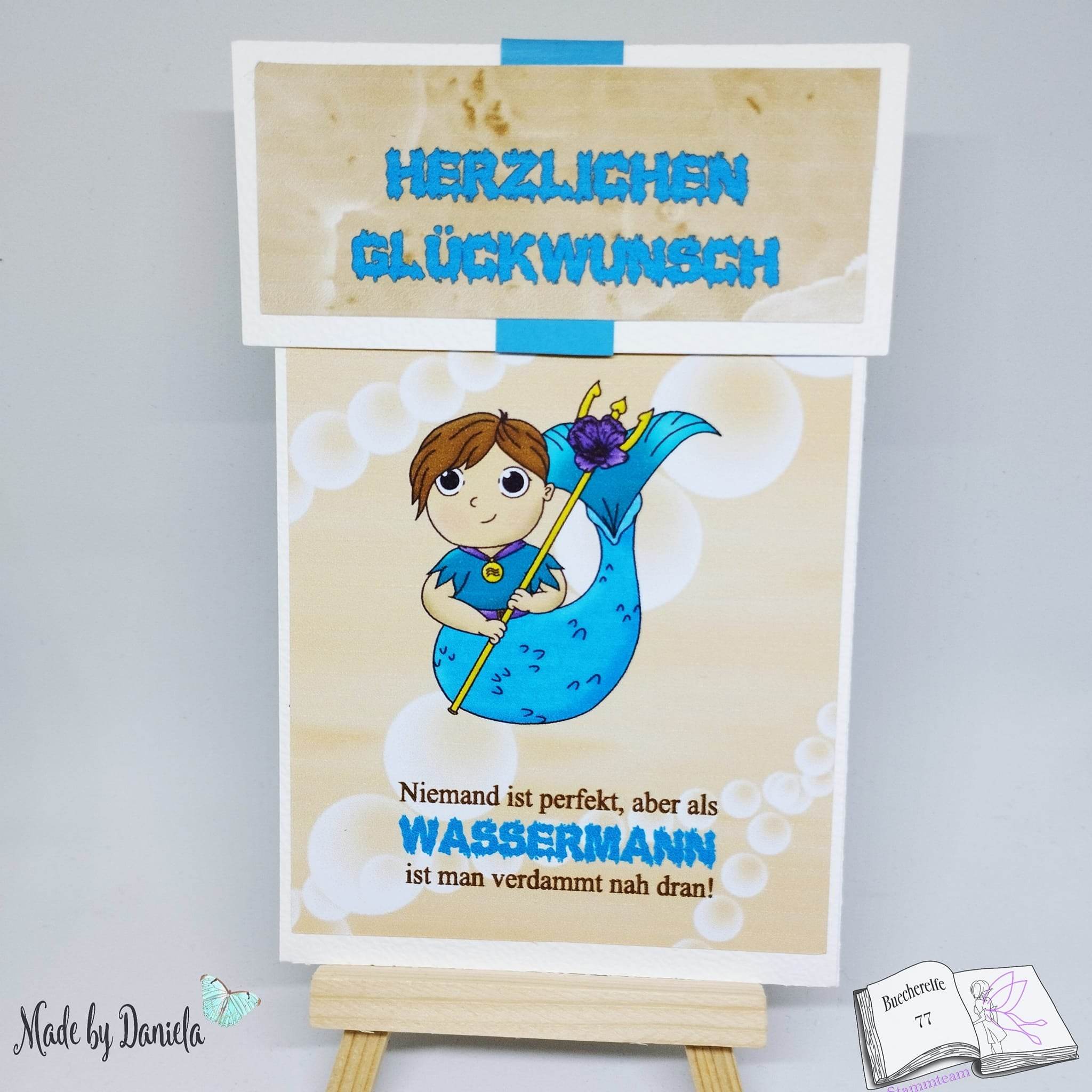 Plotterdatei Wassermann mit Anemone Sublimation, Digistamp, Digipaper ! - Sewando