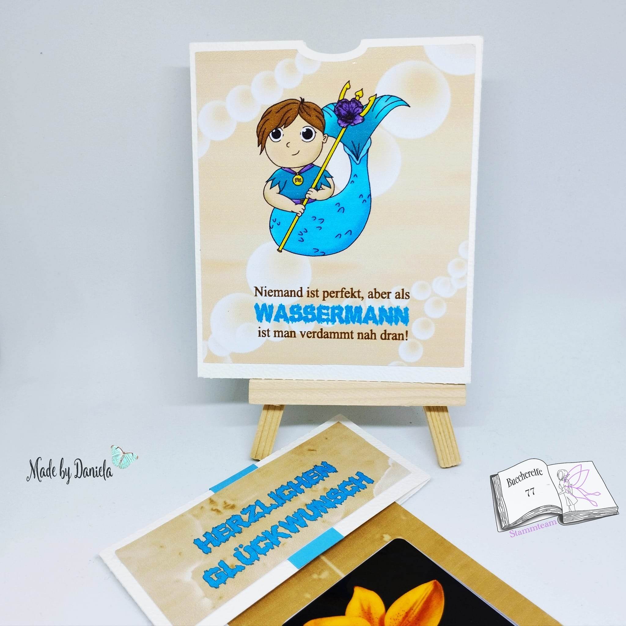 Plotterdatei Wassermann mit Anemone Sublimation, Digistamp, Digipaper ! - Sewando