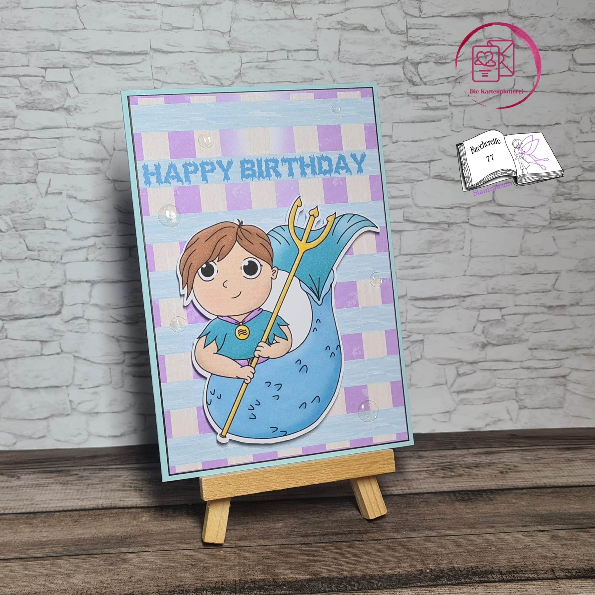 Plotterdatei Wassermann mit Anemone Sublimation, Digistamp, Digipaper ! - Sewando