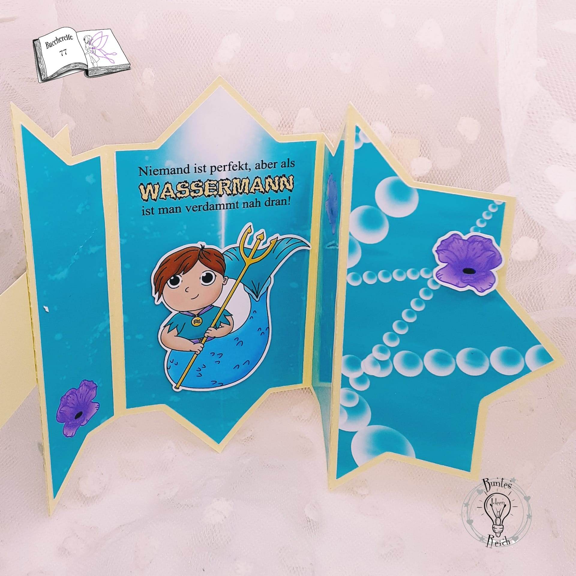 Plotterdatei Wassermann mit Anemone Sublimation, Digistamp, Digipaper ! - Sewando