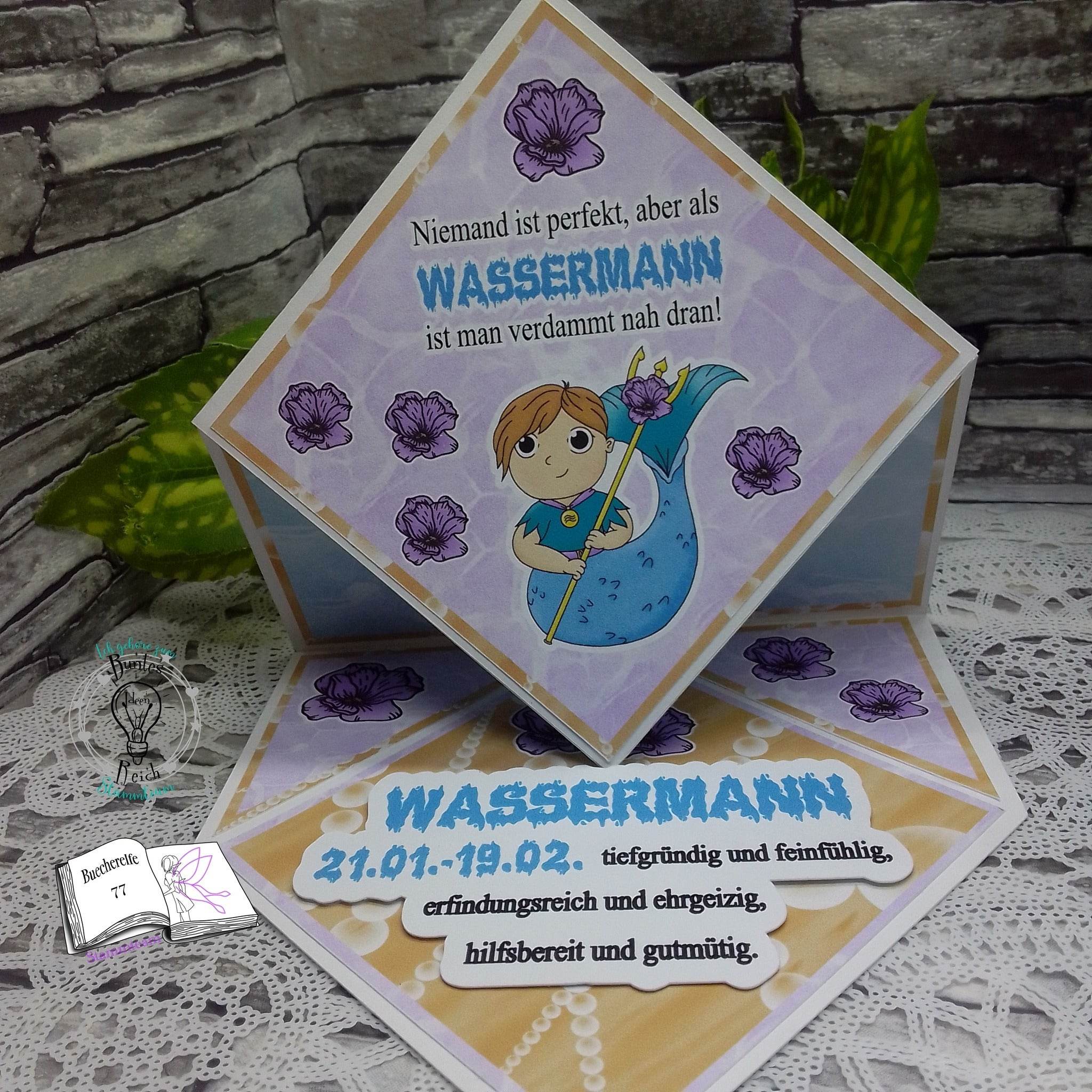Plotterdatei Wassermann mit Anemone Sublimation, Digistamp, Digipaper ! - Sewando