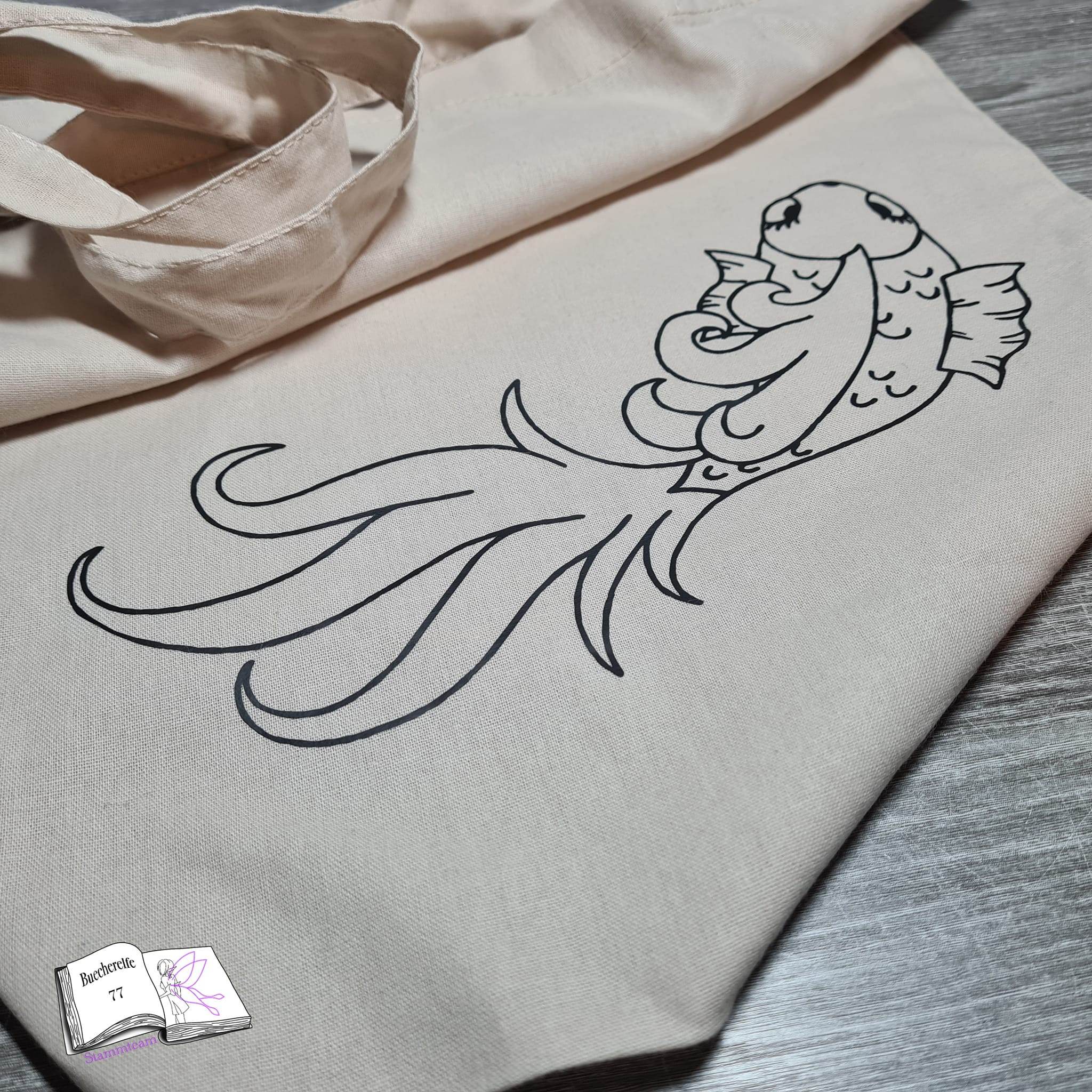 Plotterdatei Fische mit Seerose Sublimation, Digistamp, Digipaper - Sewando
