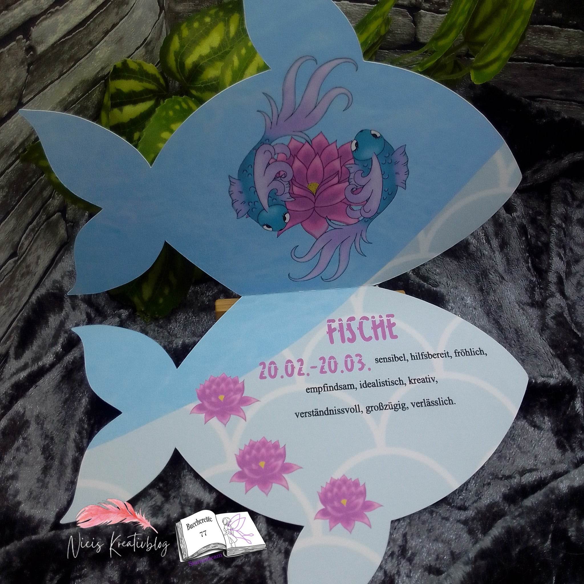 Plotterdatei Fische mit Seerose Sublimation, Digistamp, Digipaper - Sewando