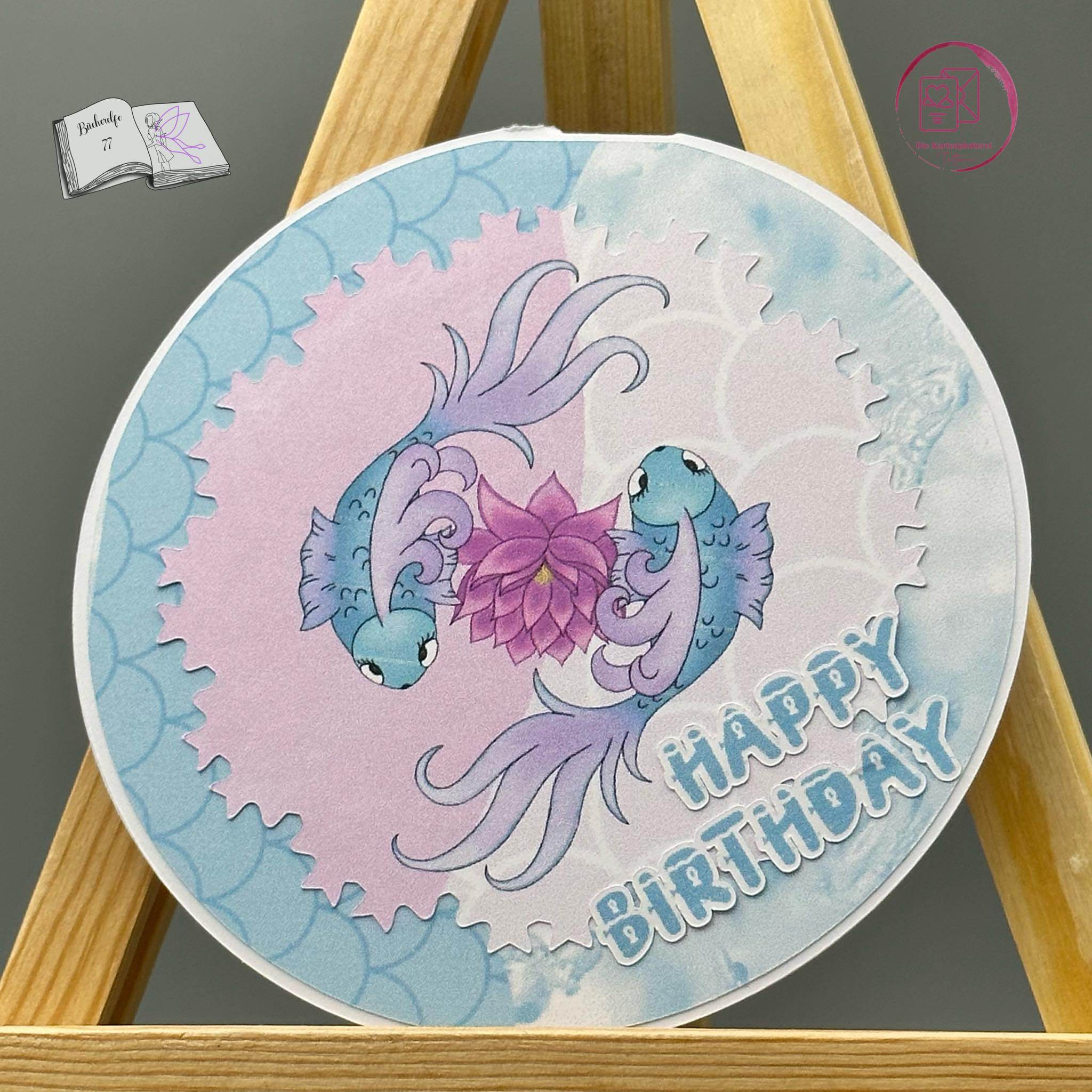 Plotterdatei Fische mit Seerose Sublimation, Digistamp, Digipaper - Sewando