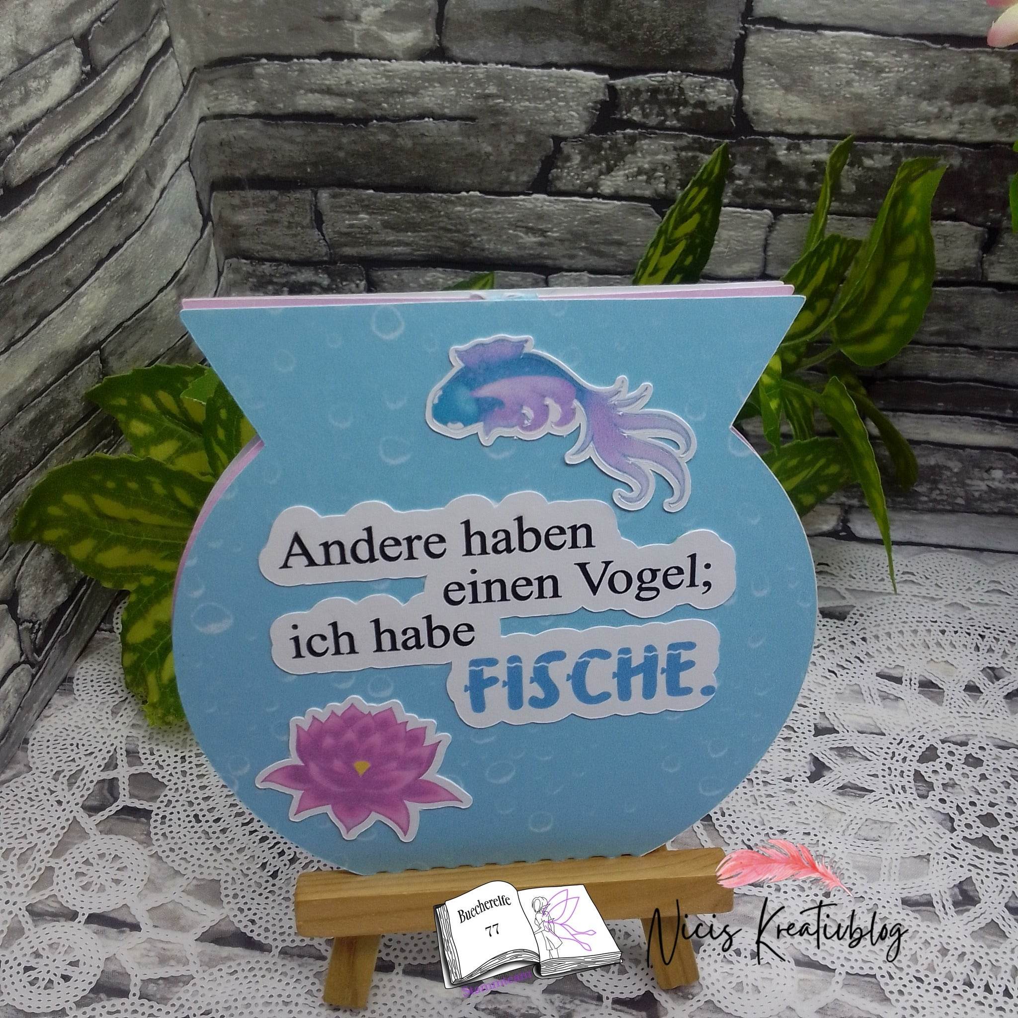 Plotterdatei Fische mit Seerose Sublimation, Digistamp, Digipaper - Sewando