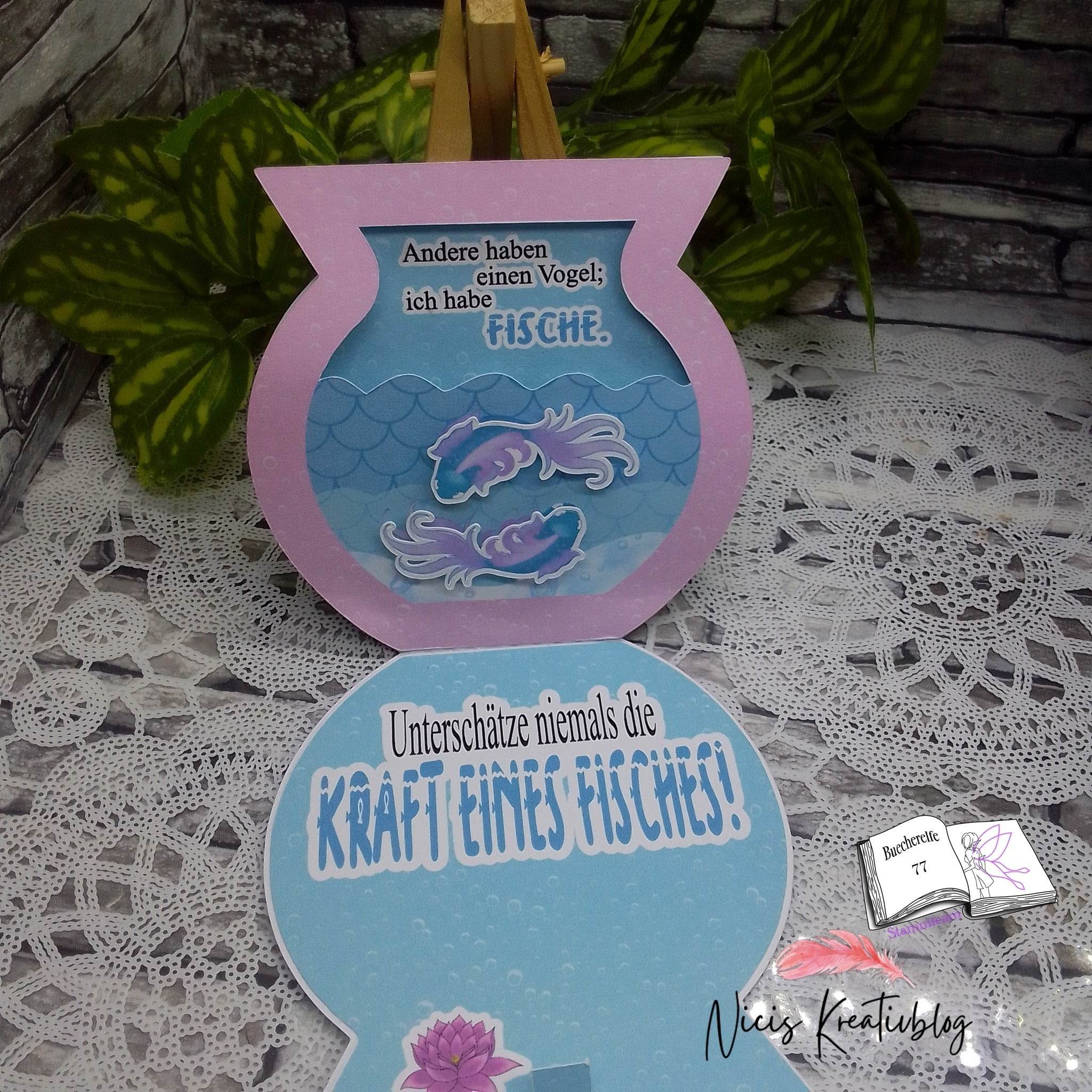 Plotterdatei Fische mit Seerose Sublimation, Digistamp, Digipaper - Sewando