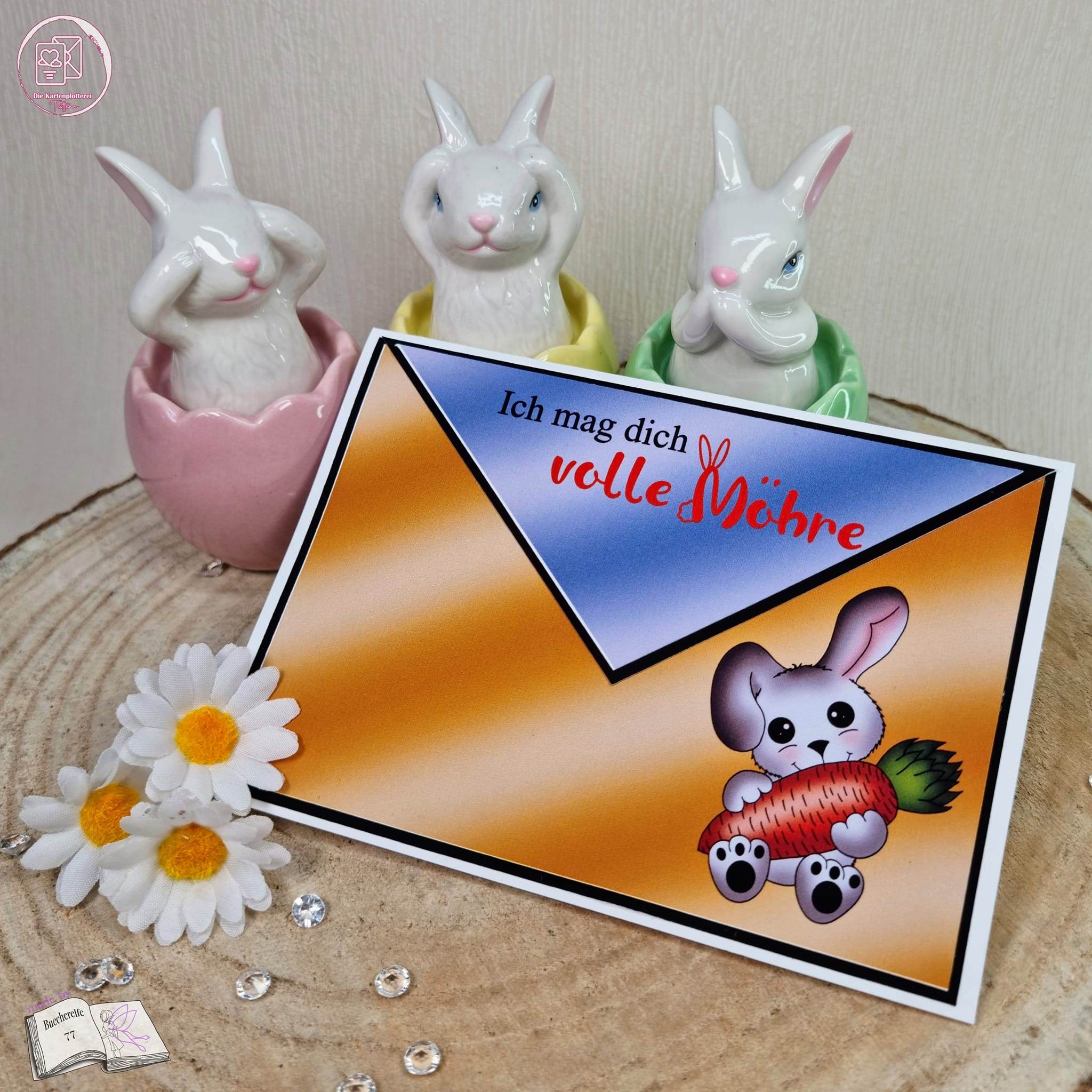 Digiset Hase Hoppla Plotterdatei, Sublimation, Digistamp, Digipaper - Sewando