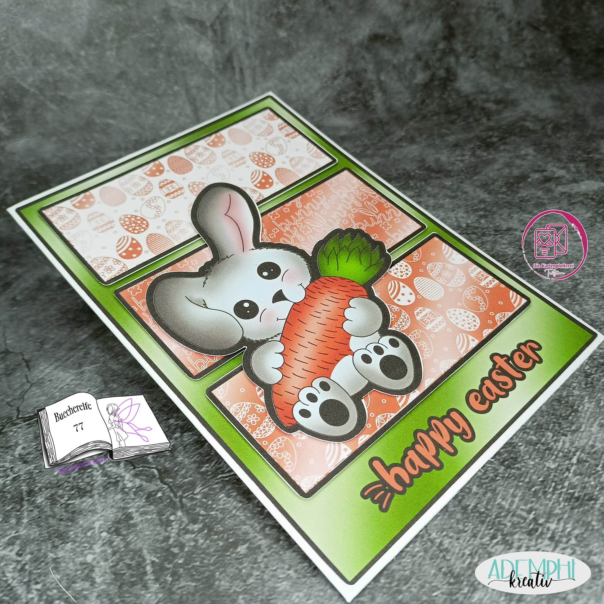 Digiset Hase Hoppla Plotterdatei, Sublimation, Digistamp, Digipaper - Sewando