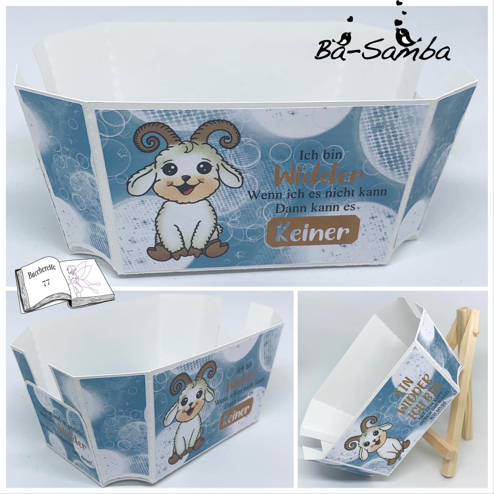 Plotterdatei Widder Willi mit Forsythie Sublimation, Digistamp, Digipaper ! - Sewando