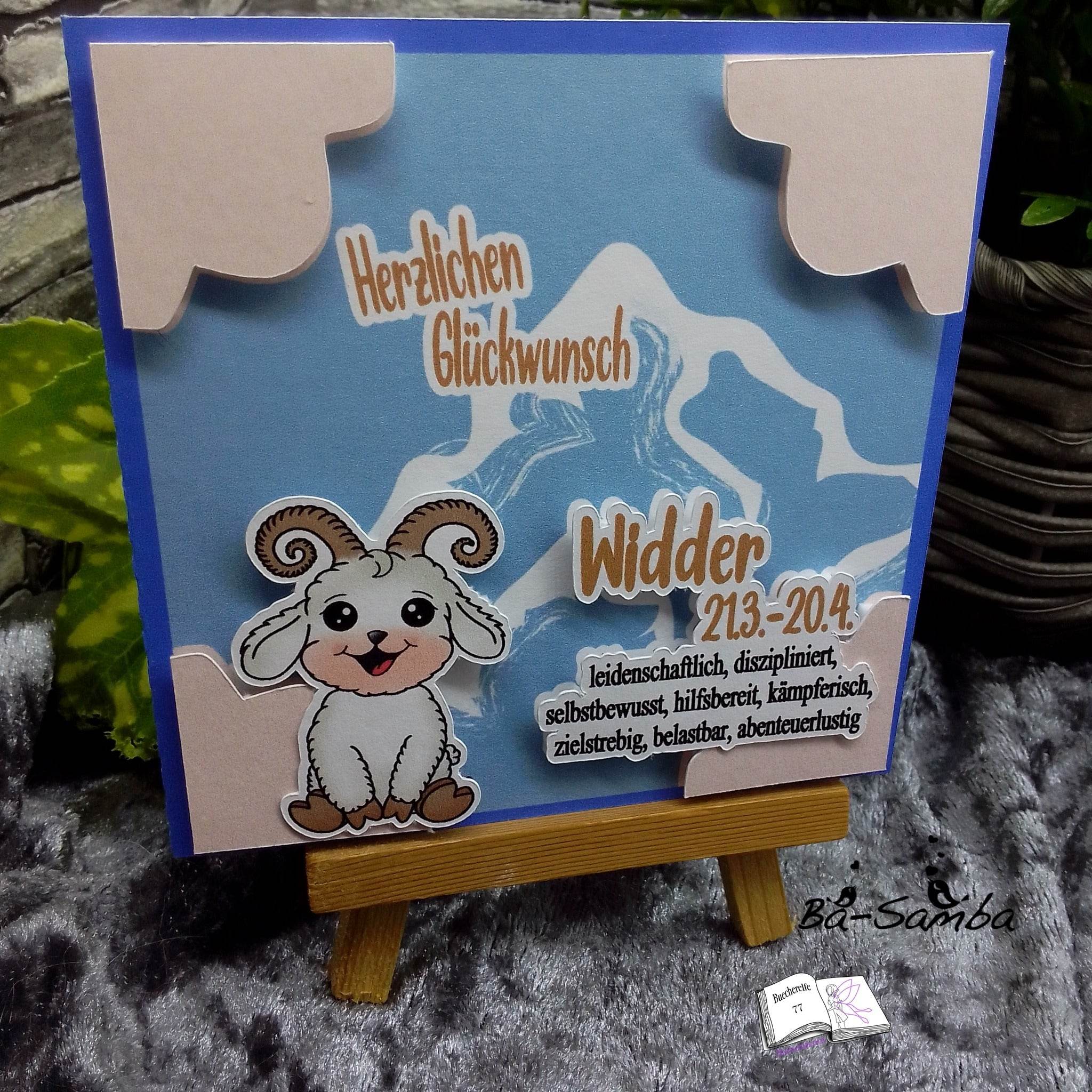 Plotterdatei Widder Willi mit Forsythie Sublimation, Digistamp, Digipaper ! - Sewando
