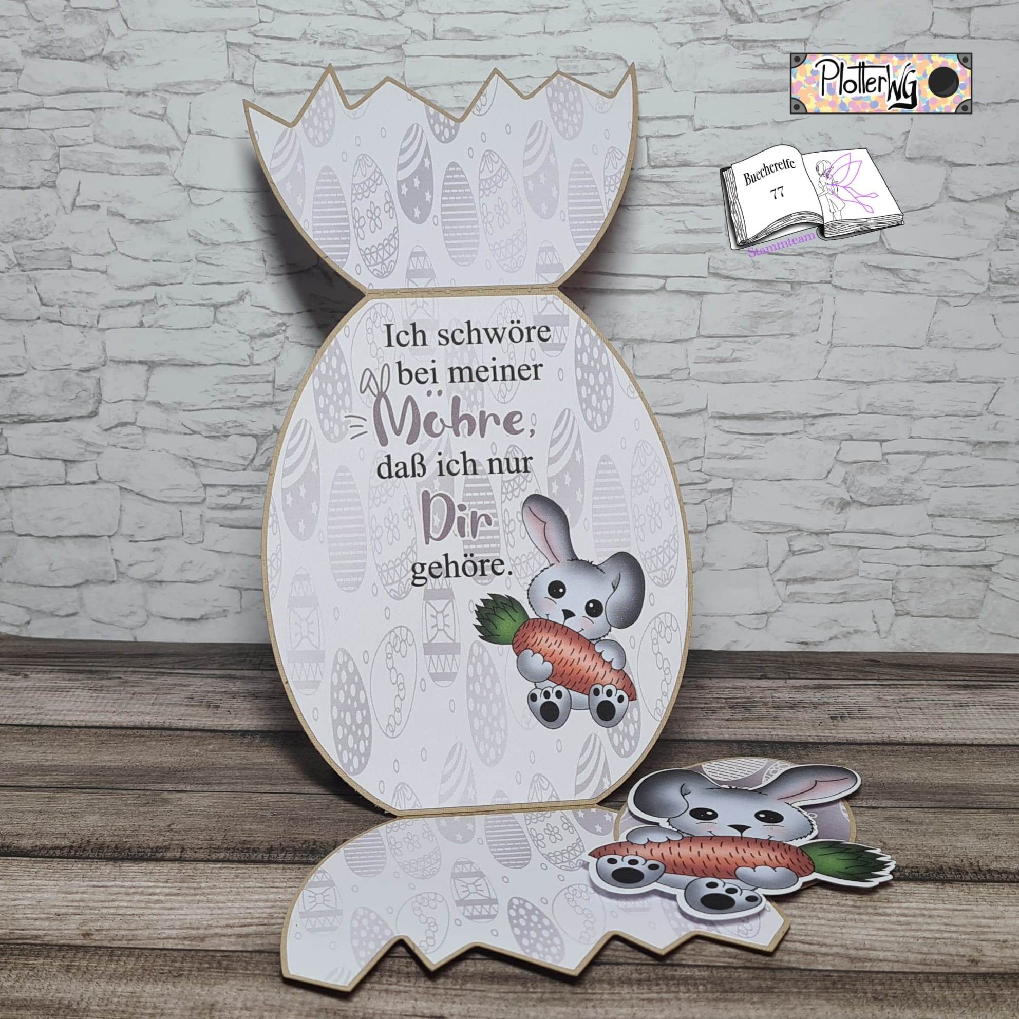 Digiset Hase Hoppla Plotterdatei, Sublimation, Digistamp, Digipaper - Sewando