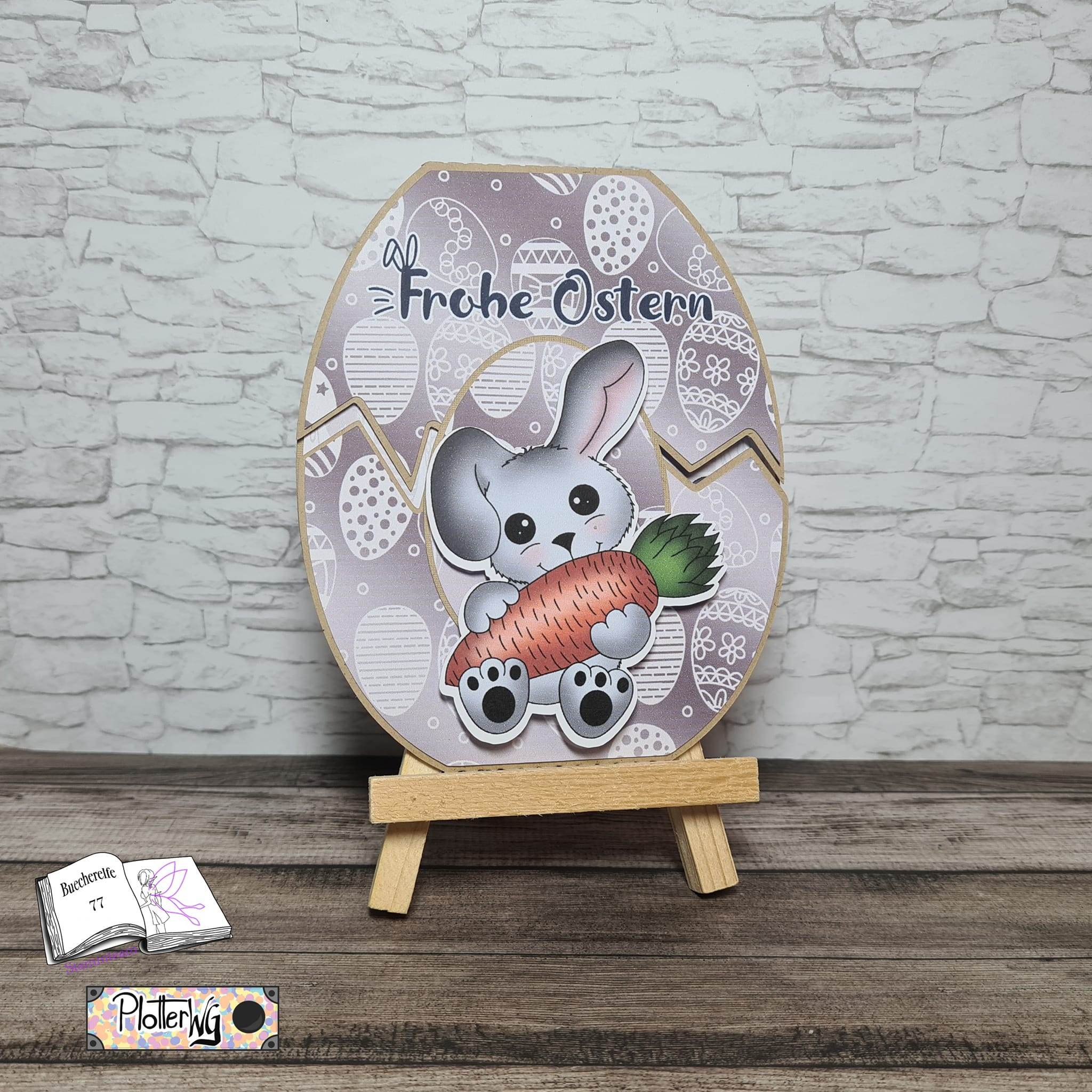 Digiset Hase Hoppla Plotterdatei, Sublimation, Digistamp, Digipaper - Sewando
