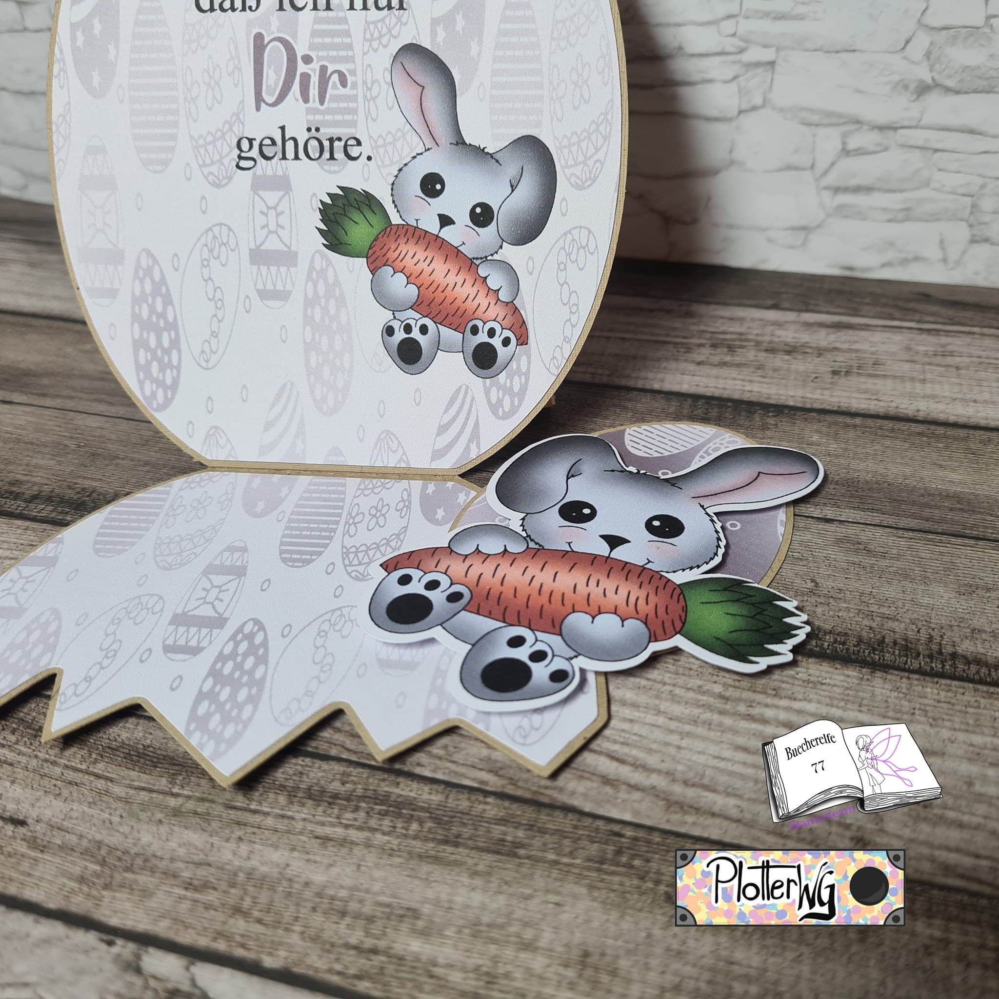 Digiset Hase Hoppla Plotterdatei, Sublimation, Digistamp, Digipaper - Sewando