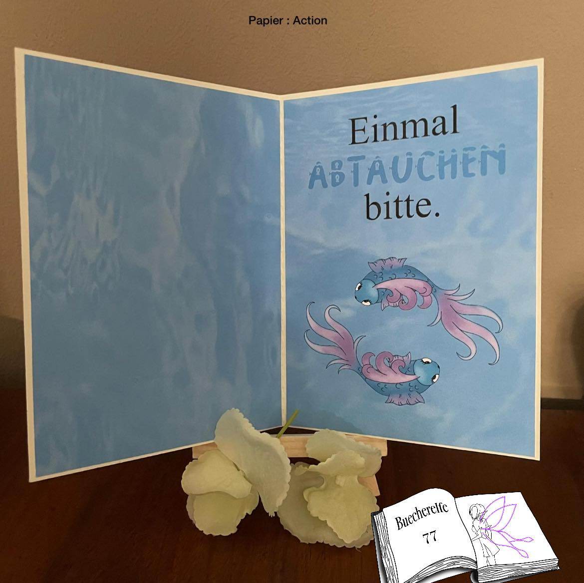 Plotterdatei Fische mit Seerose Sublimation, Digistamp, Digipaper - Sewando