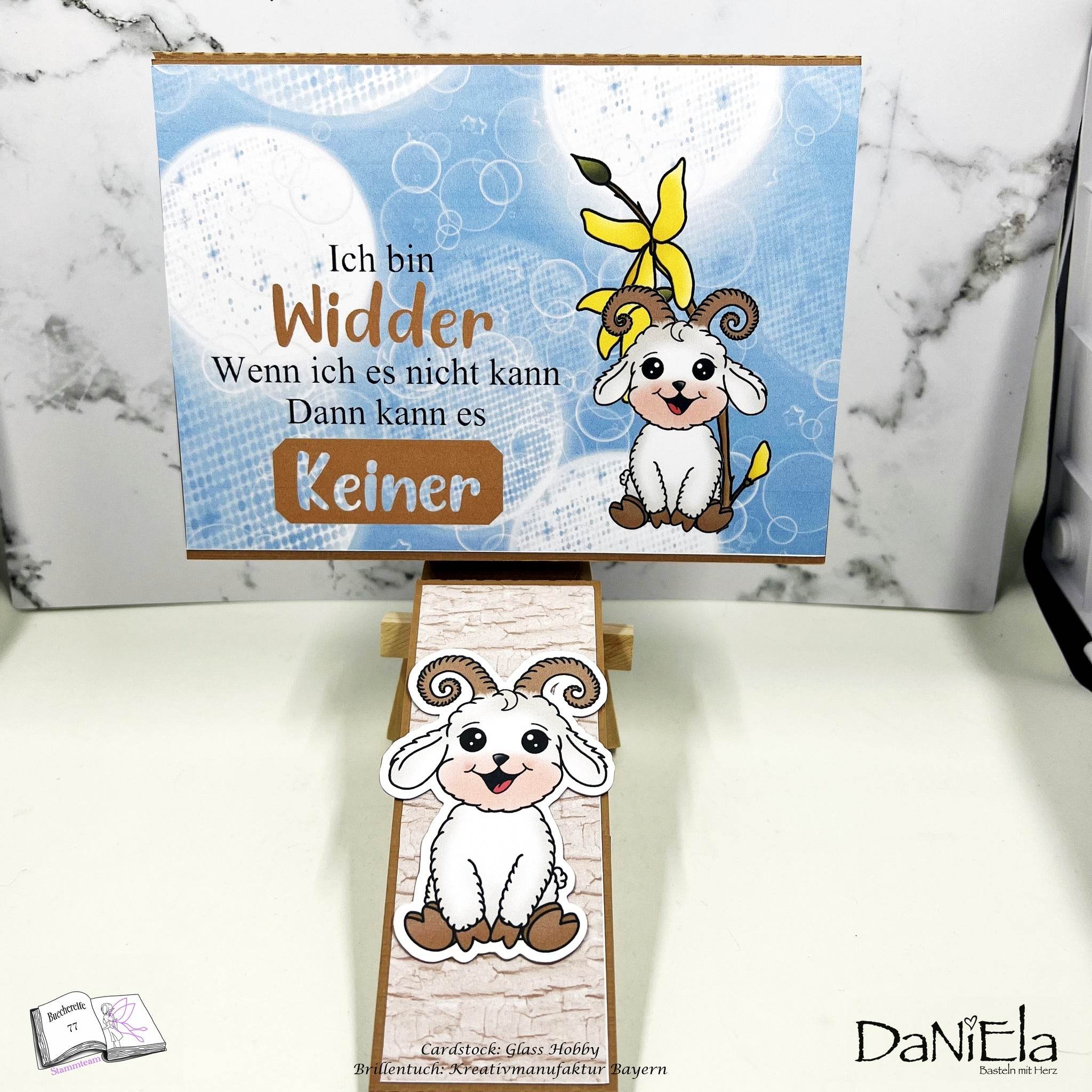 Plotterdatei Widder Willi mit Forsythie Sublimation, Digistamp, Digipaper ! - Sewando