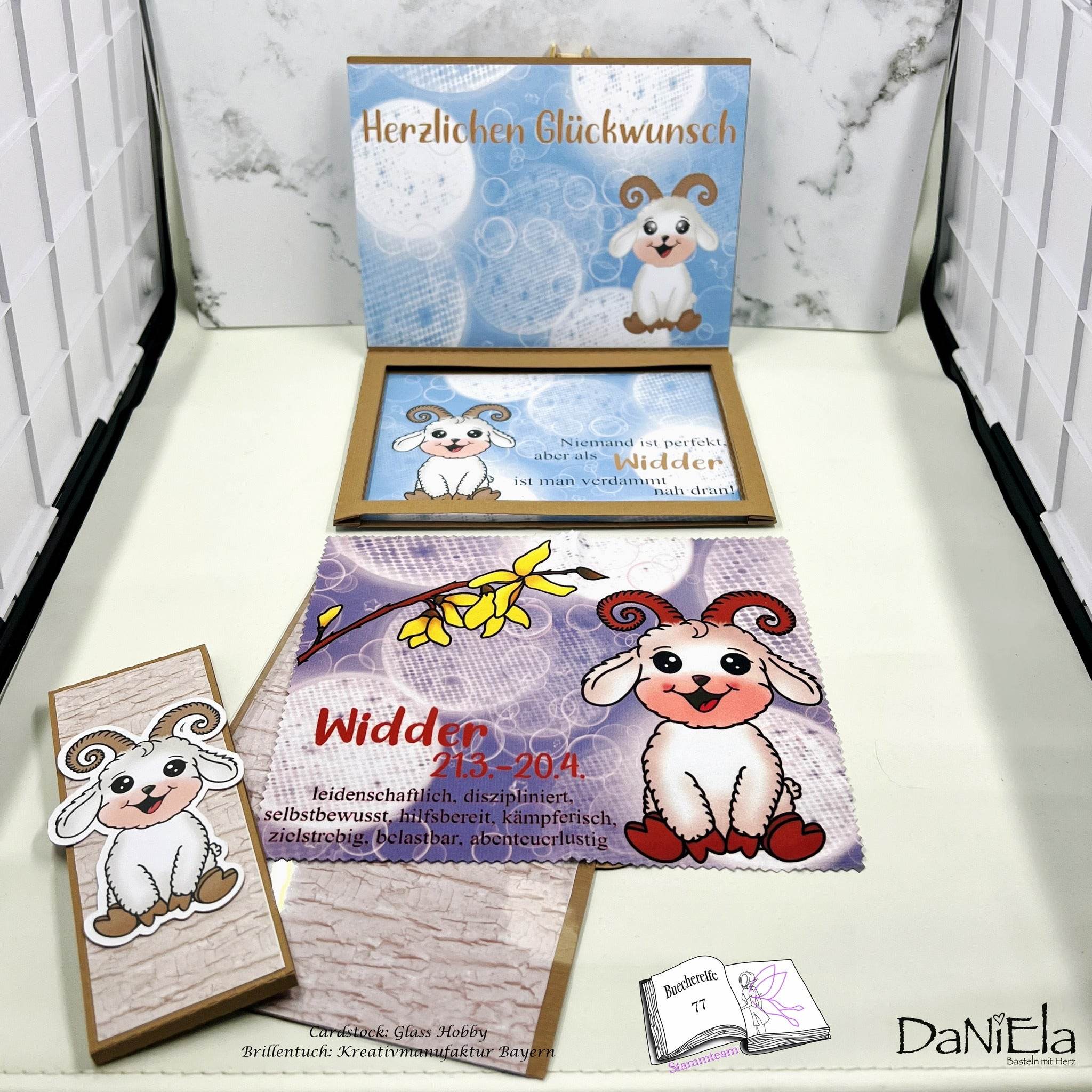 Plotterdatei Widder Willi mit Forsythie Sublimation, Digistamp, Digipaper ! - Sewando