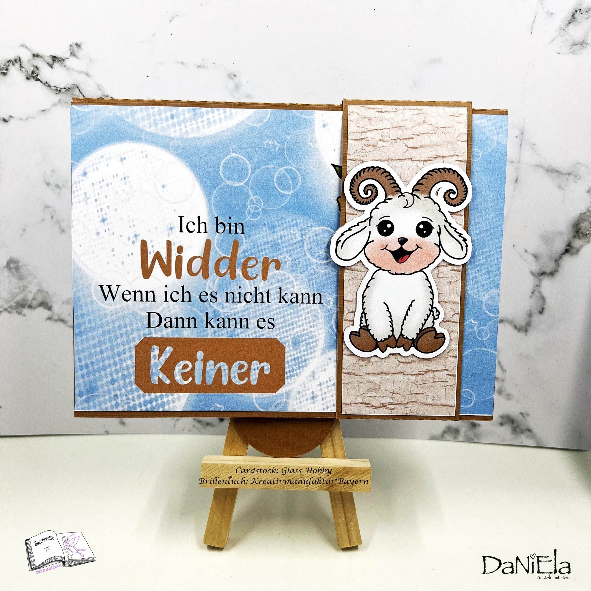 Plotterdatei Widder Willi mit Forsythie Sublimation, Digistamp, Digipaper ! - Sewando
