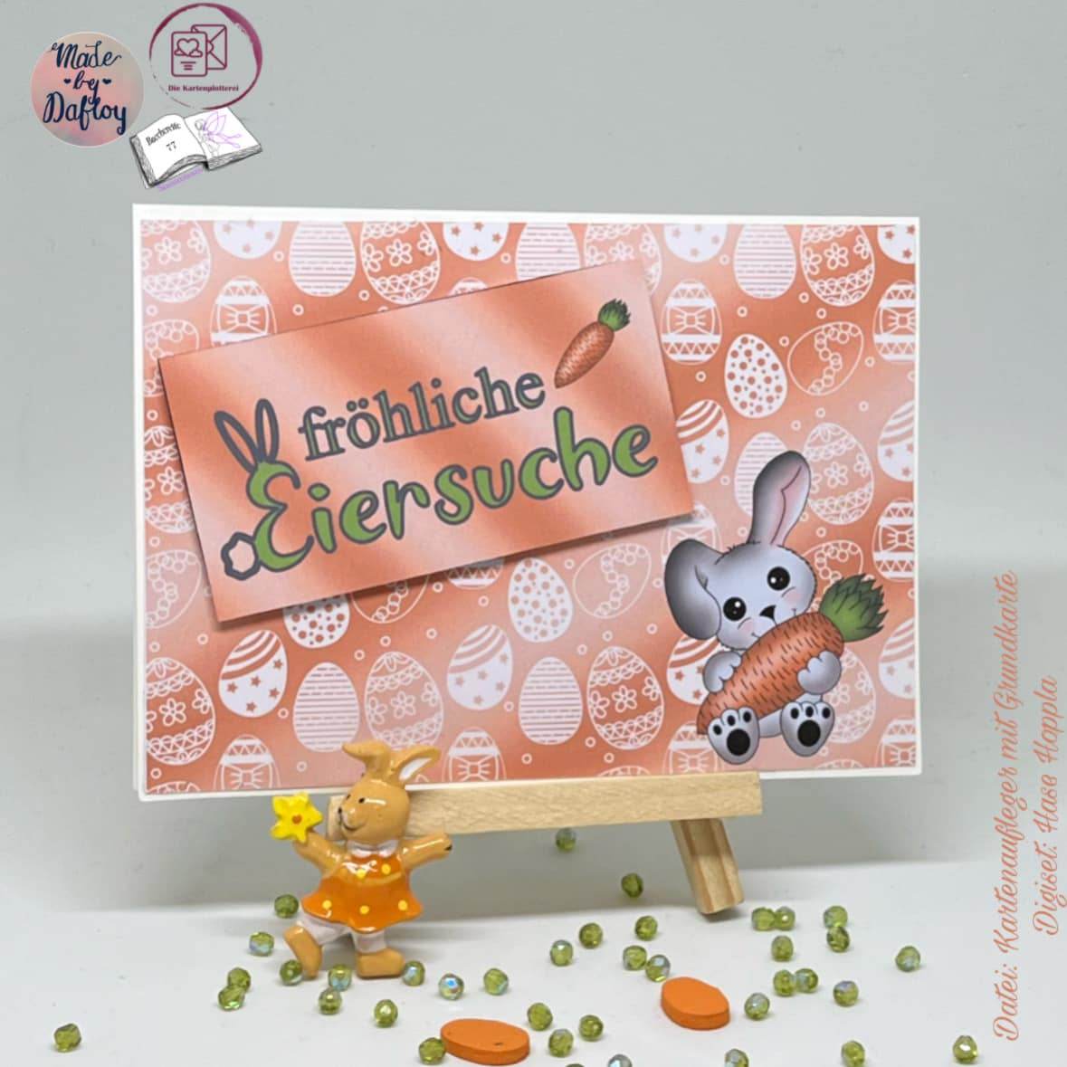 Digiset Hase Hoppla Plotterdatei, Sublimation, Digistamp, Digipaper - Sewando