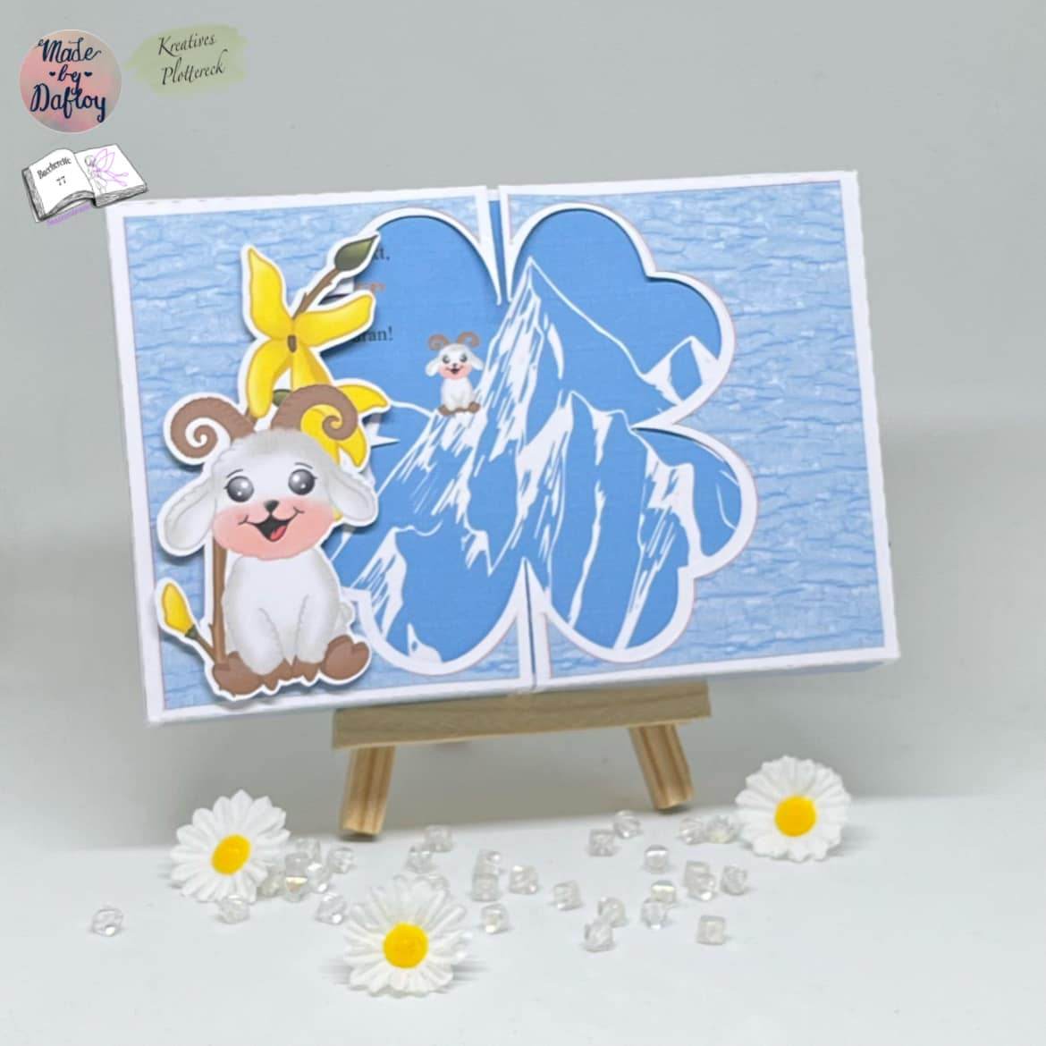 Plotterdatei Widder Willi mit Forsythie Sublimation, Digistamp, Digipaper ! - Sewando