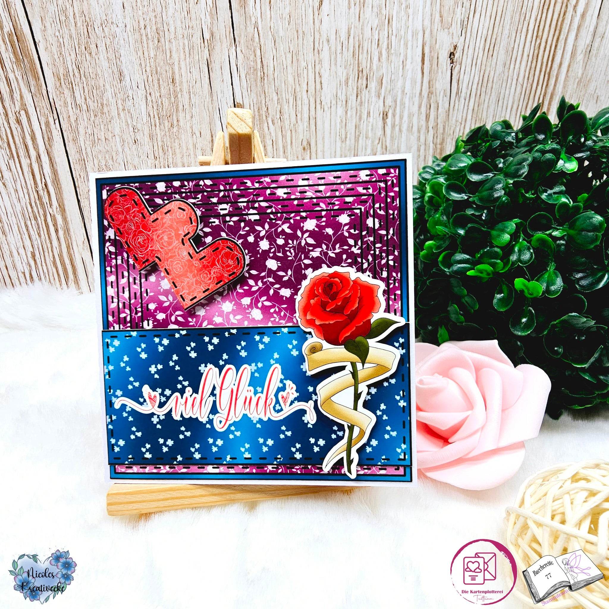Digiset Rosenbanner Plotterdatei, Sublimation, Digistamp, Digipaper - Sewando
