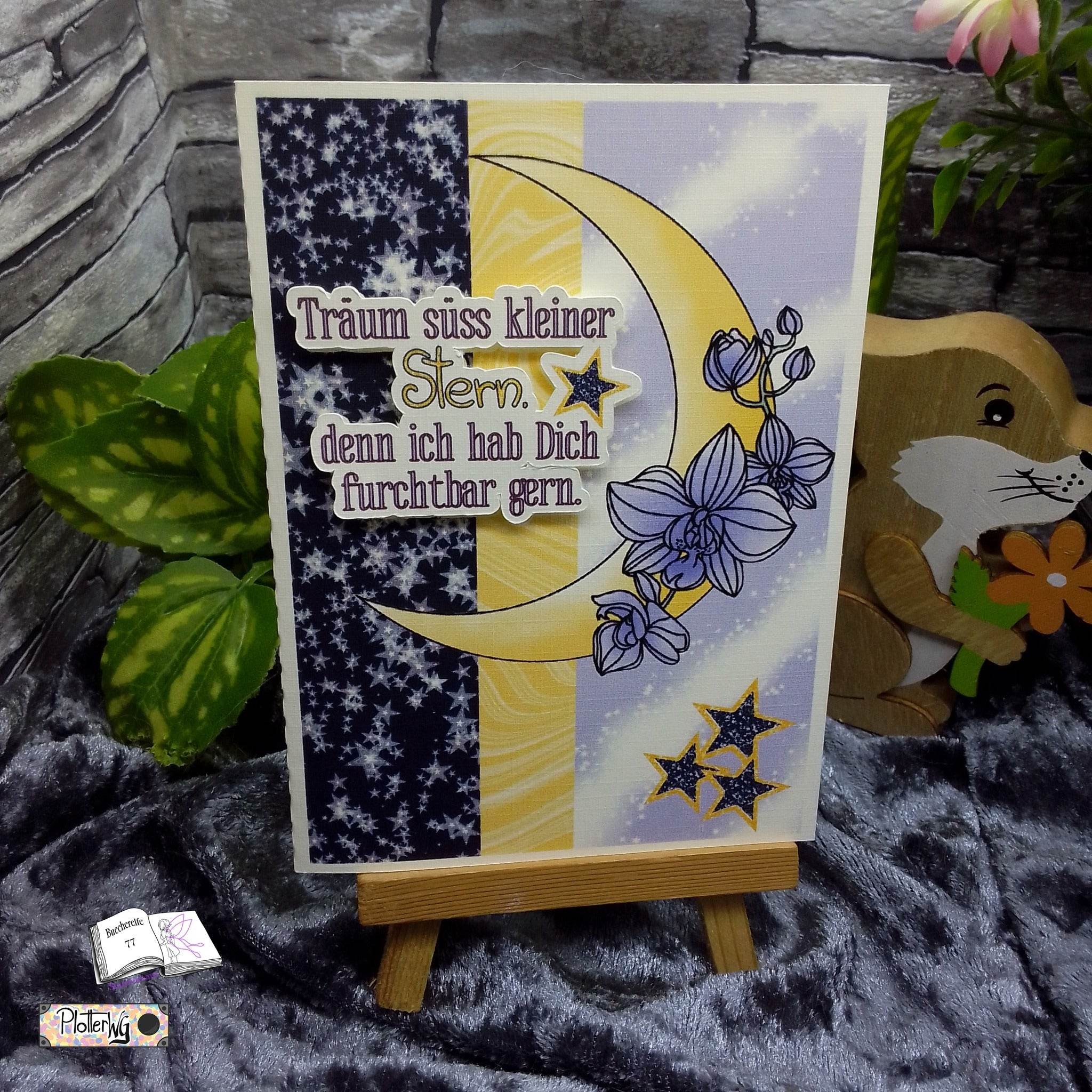 Digiset Blumenmond, Digistamp, Digipaper, Plotterdatei, Sublimation, Druck - Sewando